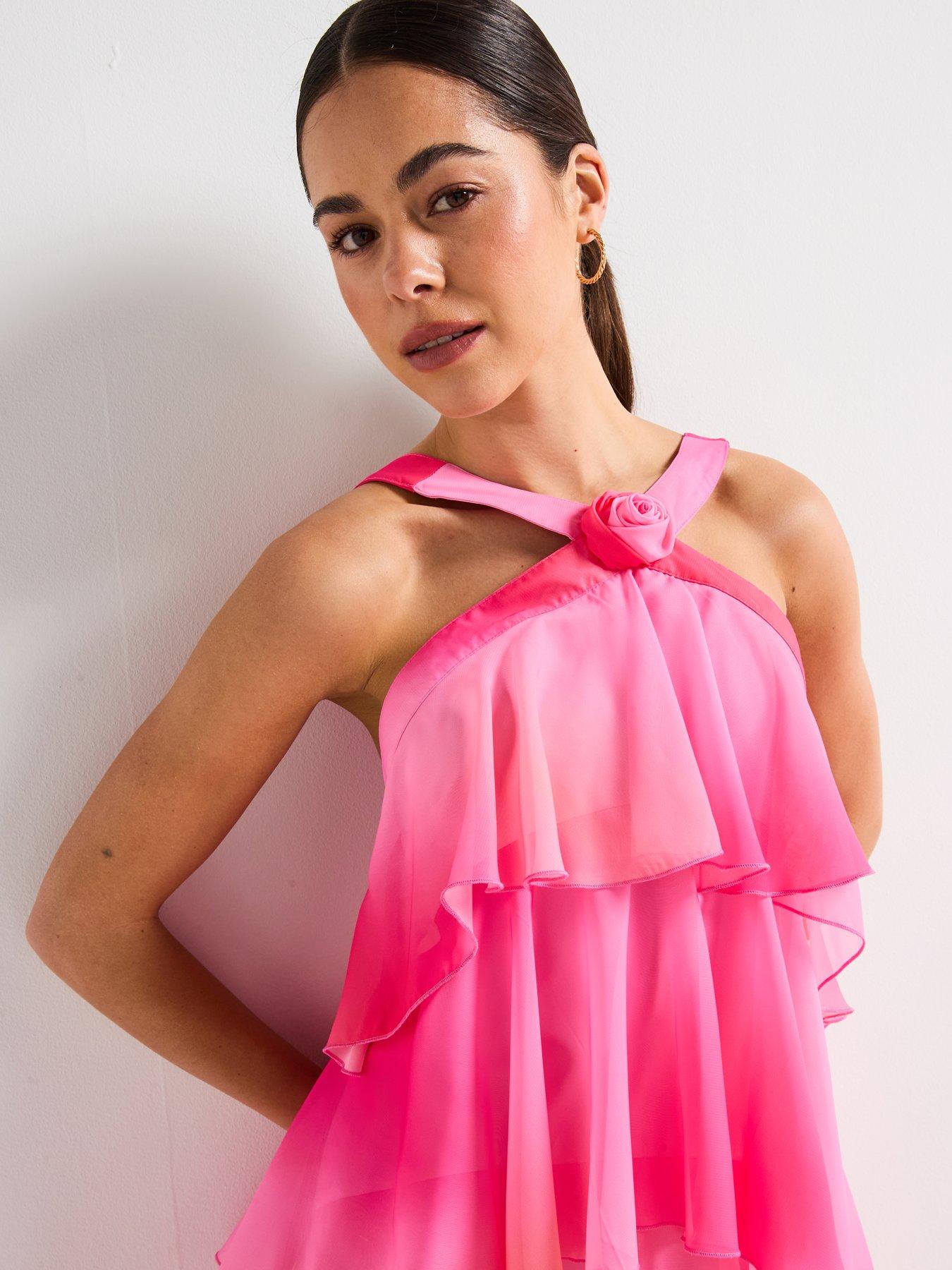 Image 6 of 6 of Vero Moda Ruffle Halter Neck Maxi Dress - Multi