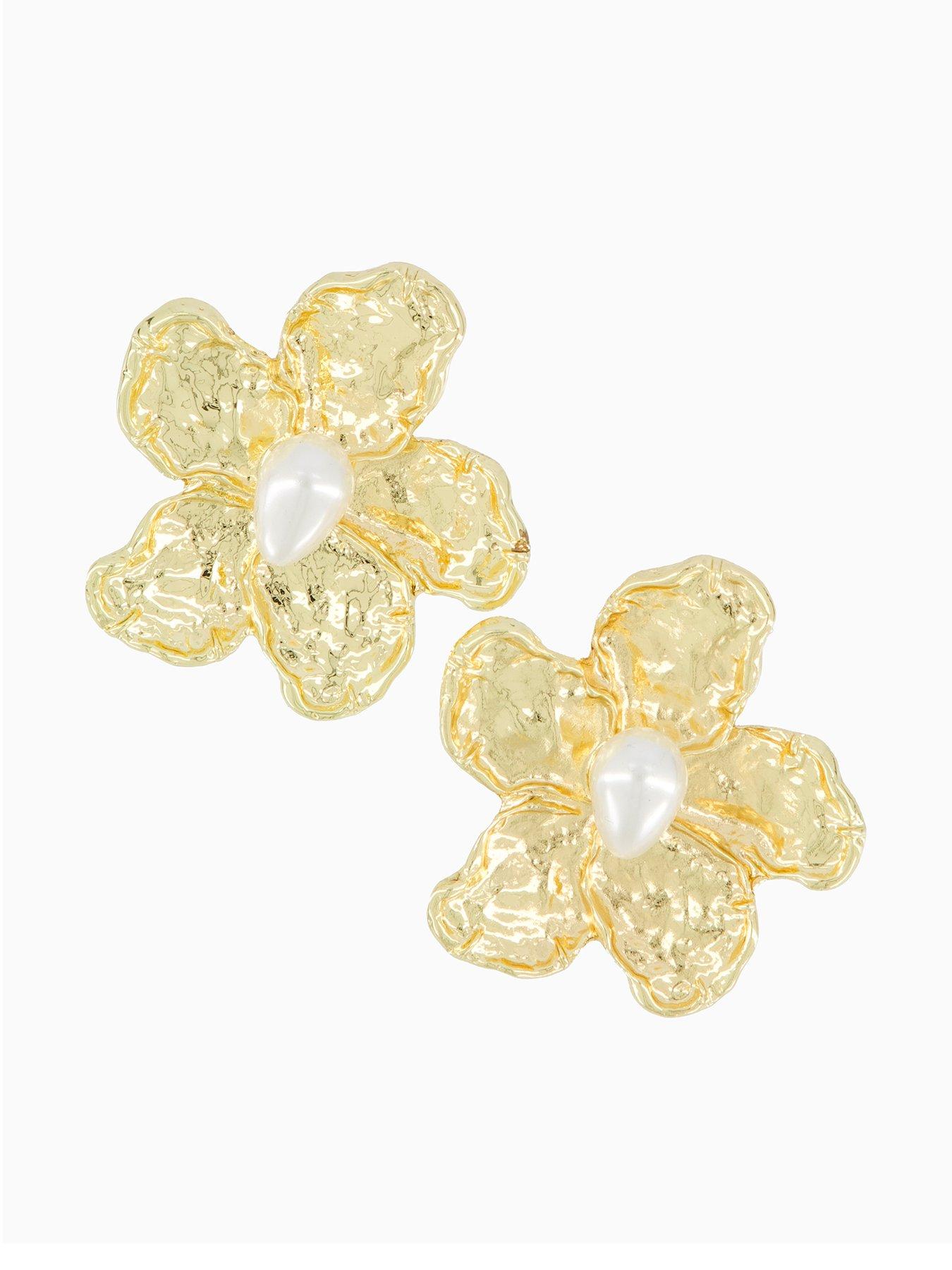 Image of PIECES Flower Earrings - Gold