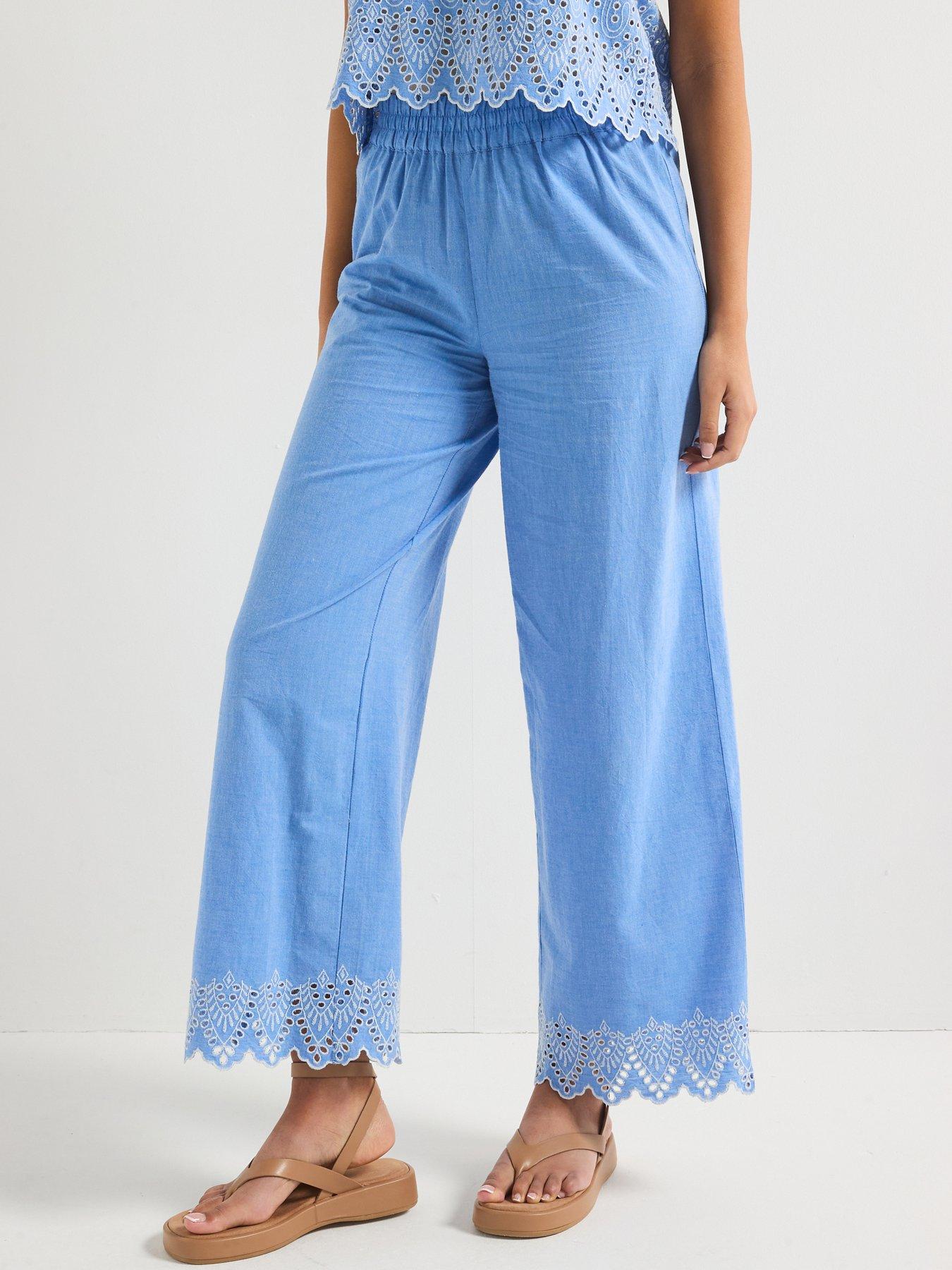 Only Embelished Trouser - Blue