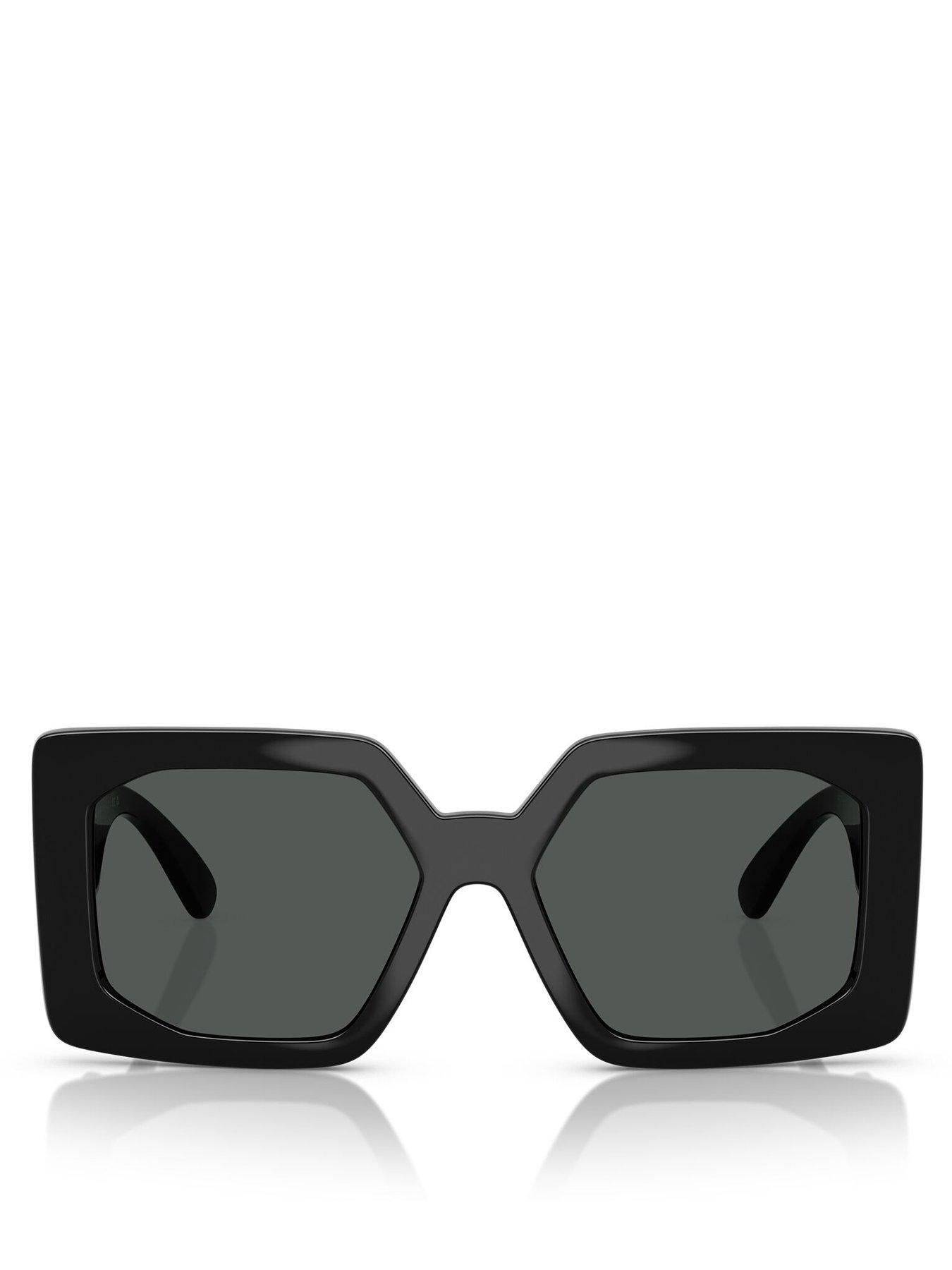 Image 3 of 4 of VERSACE Square Sunglasses- Black With Branded Arm Detail