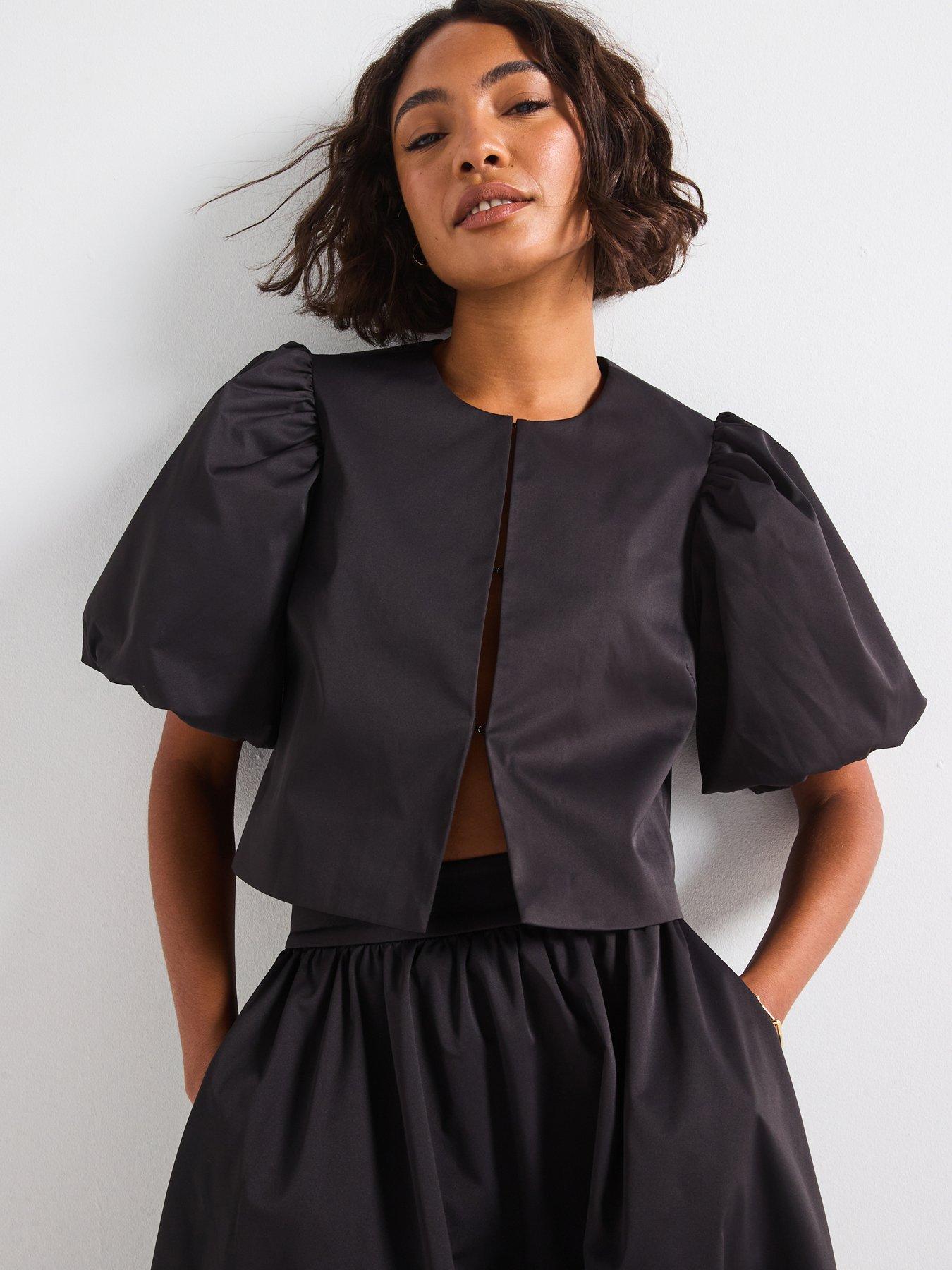 Rouge Round Neck Short Sleeve Jacket - Grey