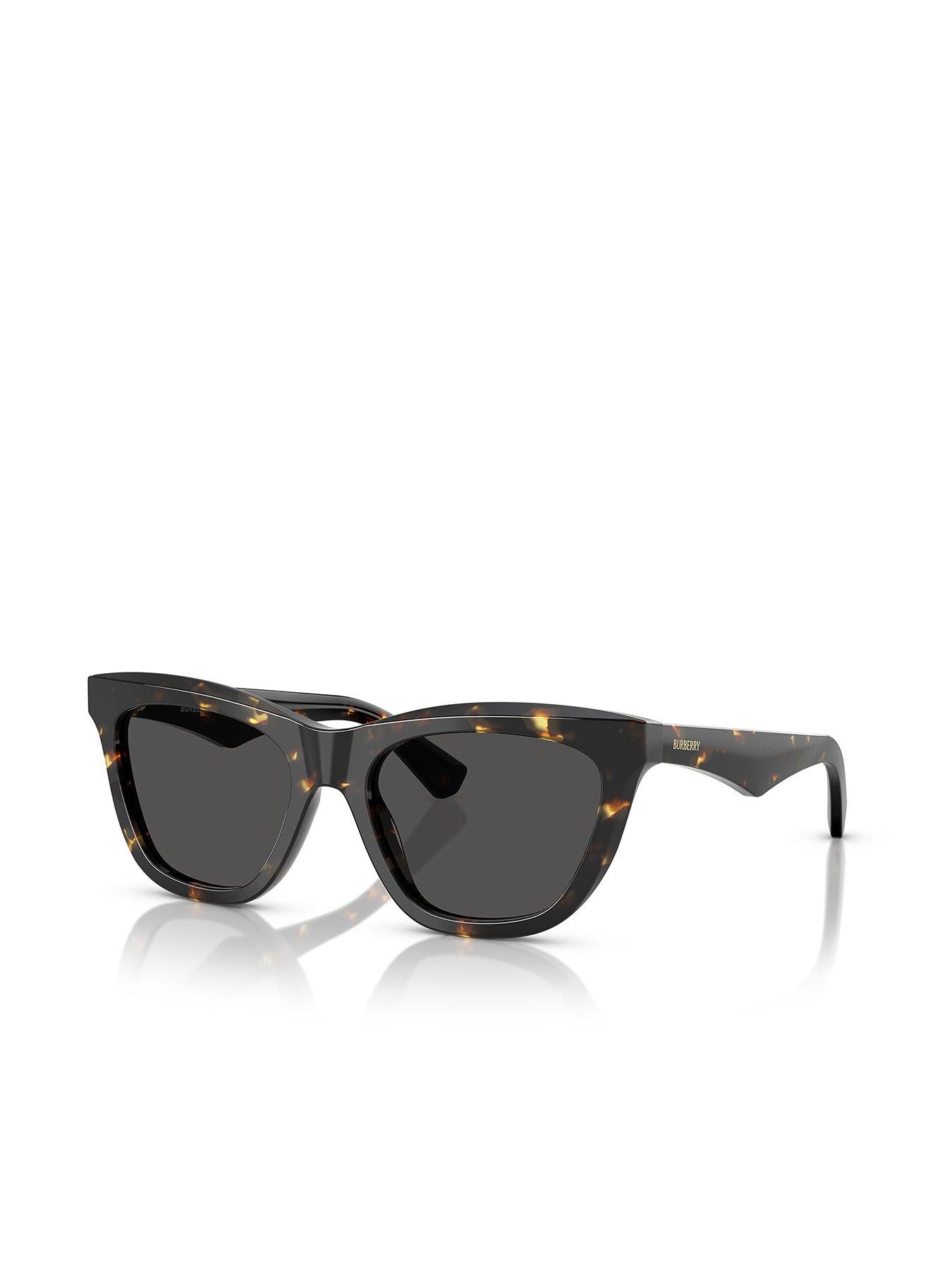 Image 1 of 4 of Burberry 0Be4435 Cat Eye Sunglasses - Black