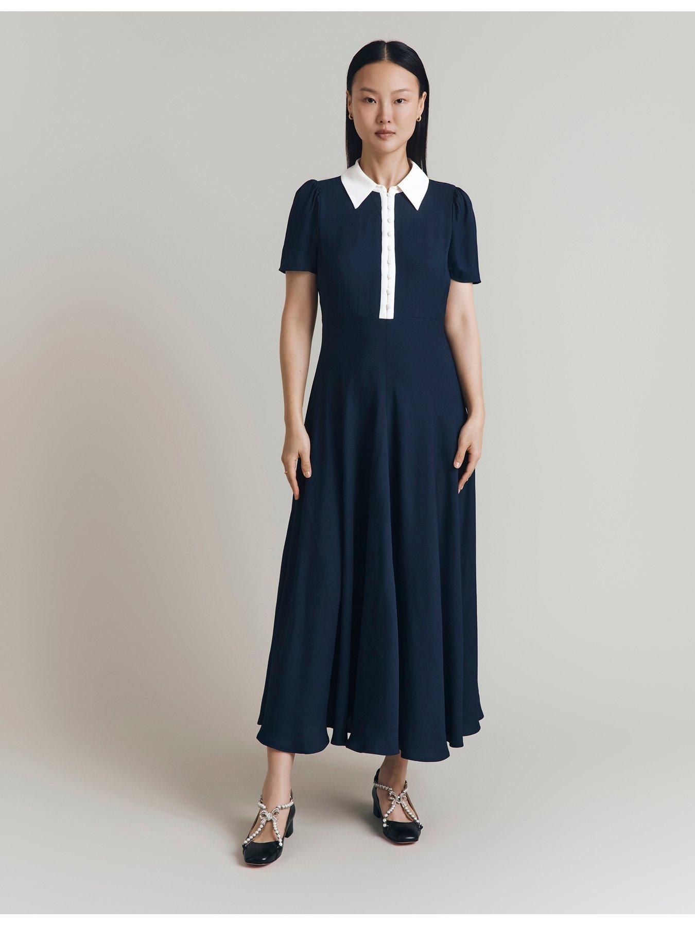 ghost-bethan-satin-contrast-collar-midi-dress-navyback