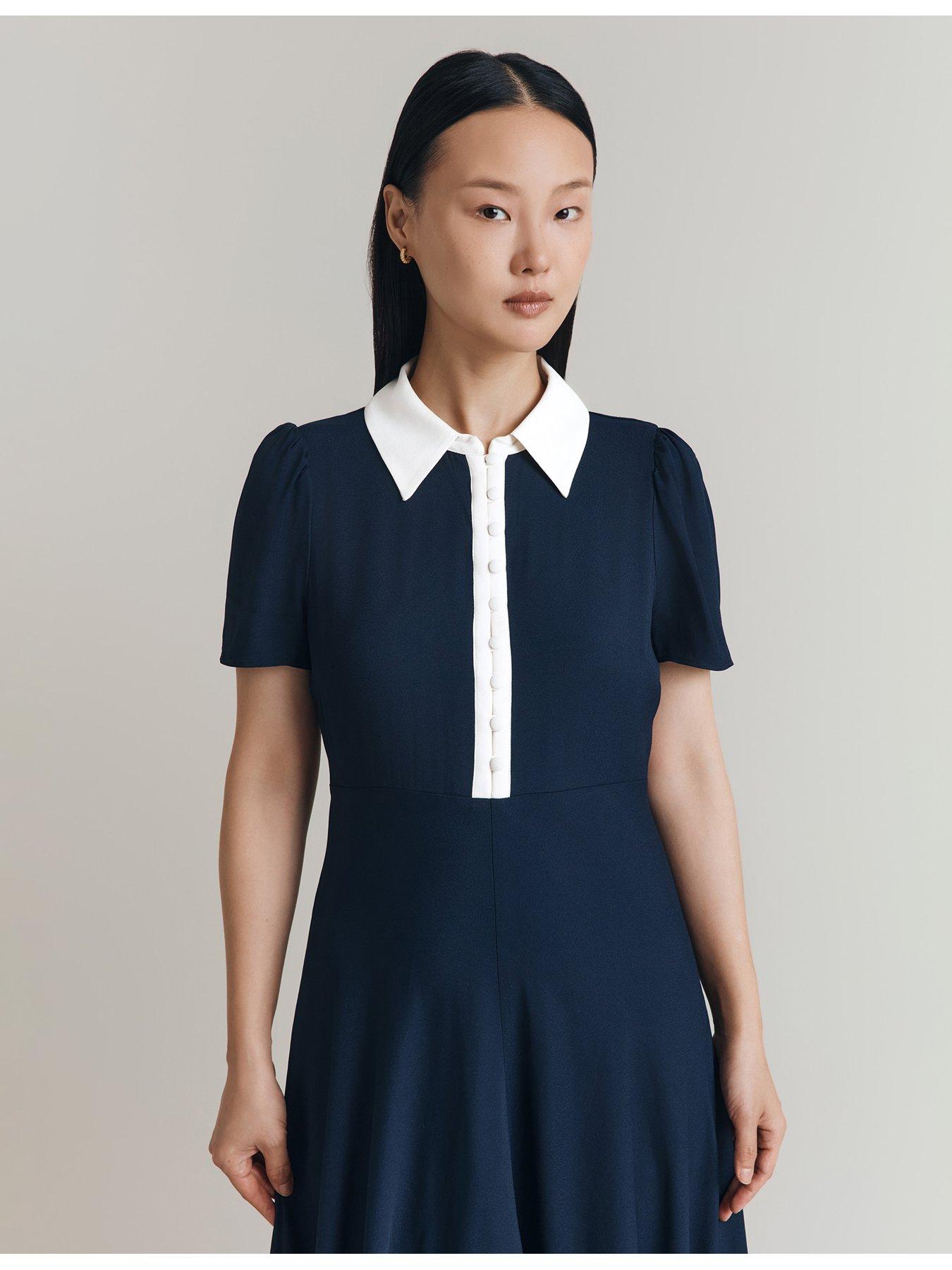 ghost-bethan-satin-contrast-collar-midi-dress-navyoutfit