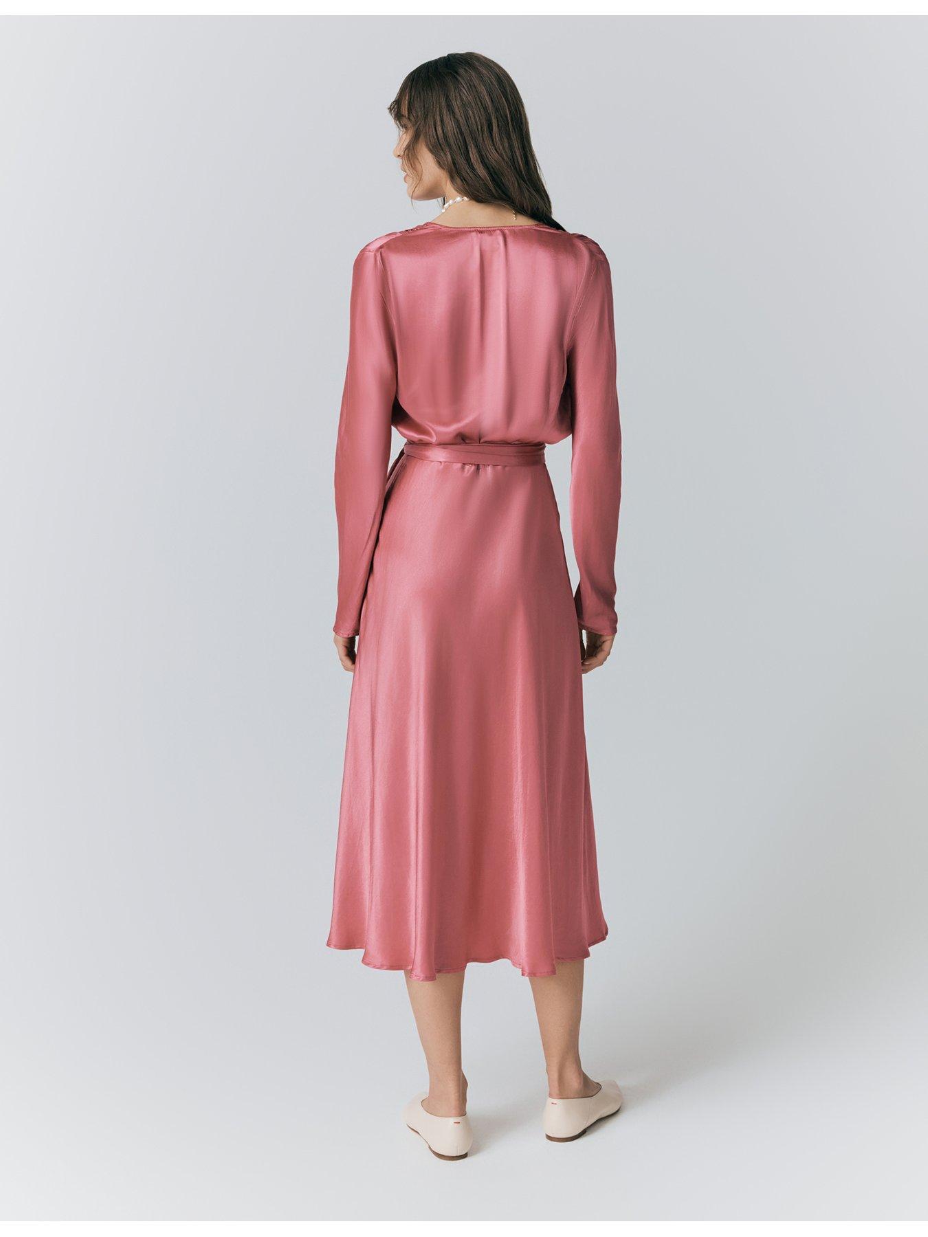 ghost-meryl-satin-belted-midi-dress-rosestillFront