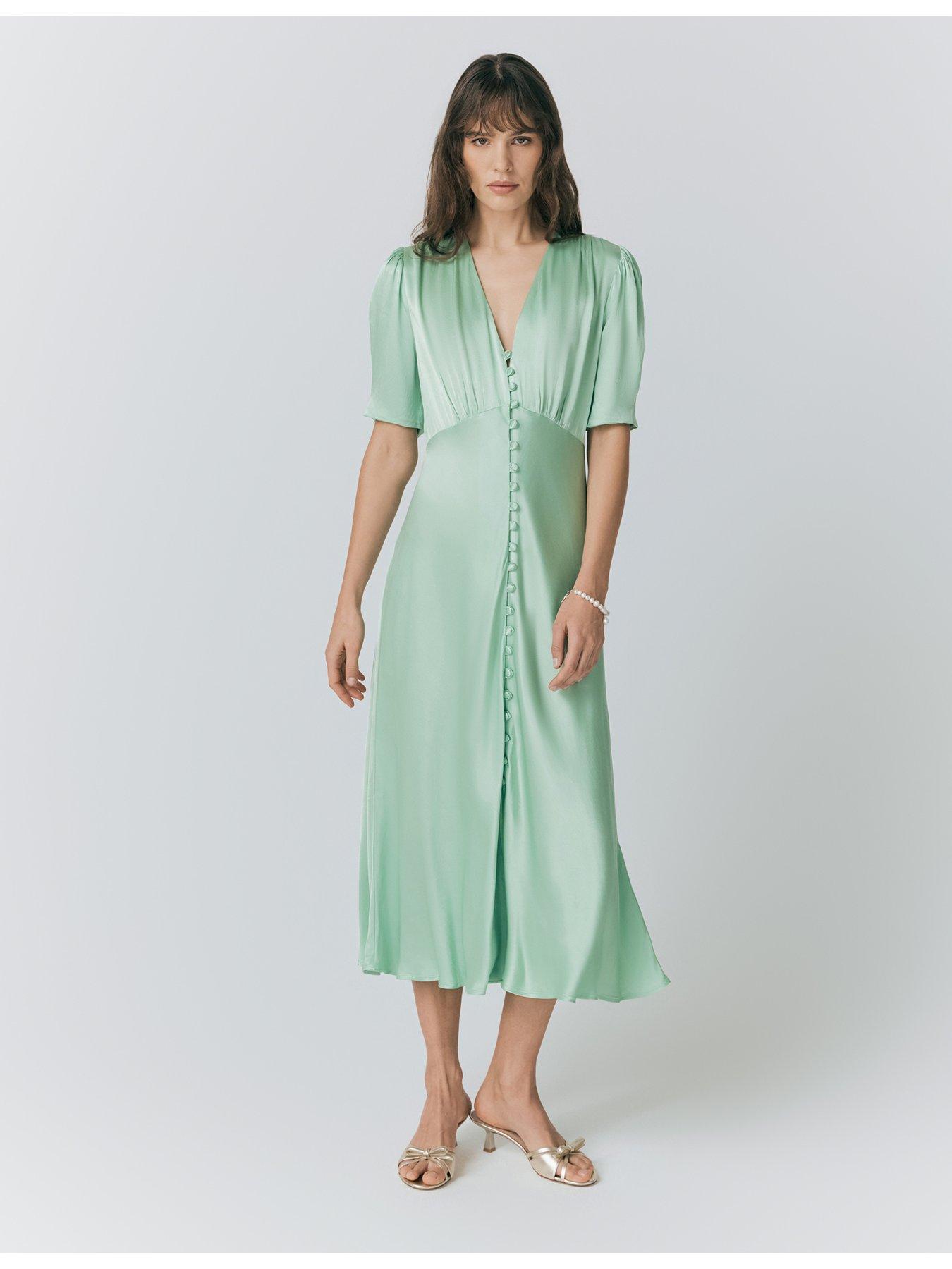 ghost-madison-satin-button-through-dress-mint-greenback