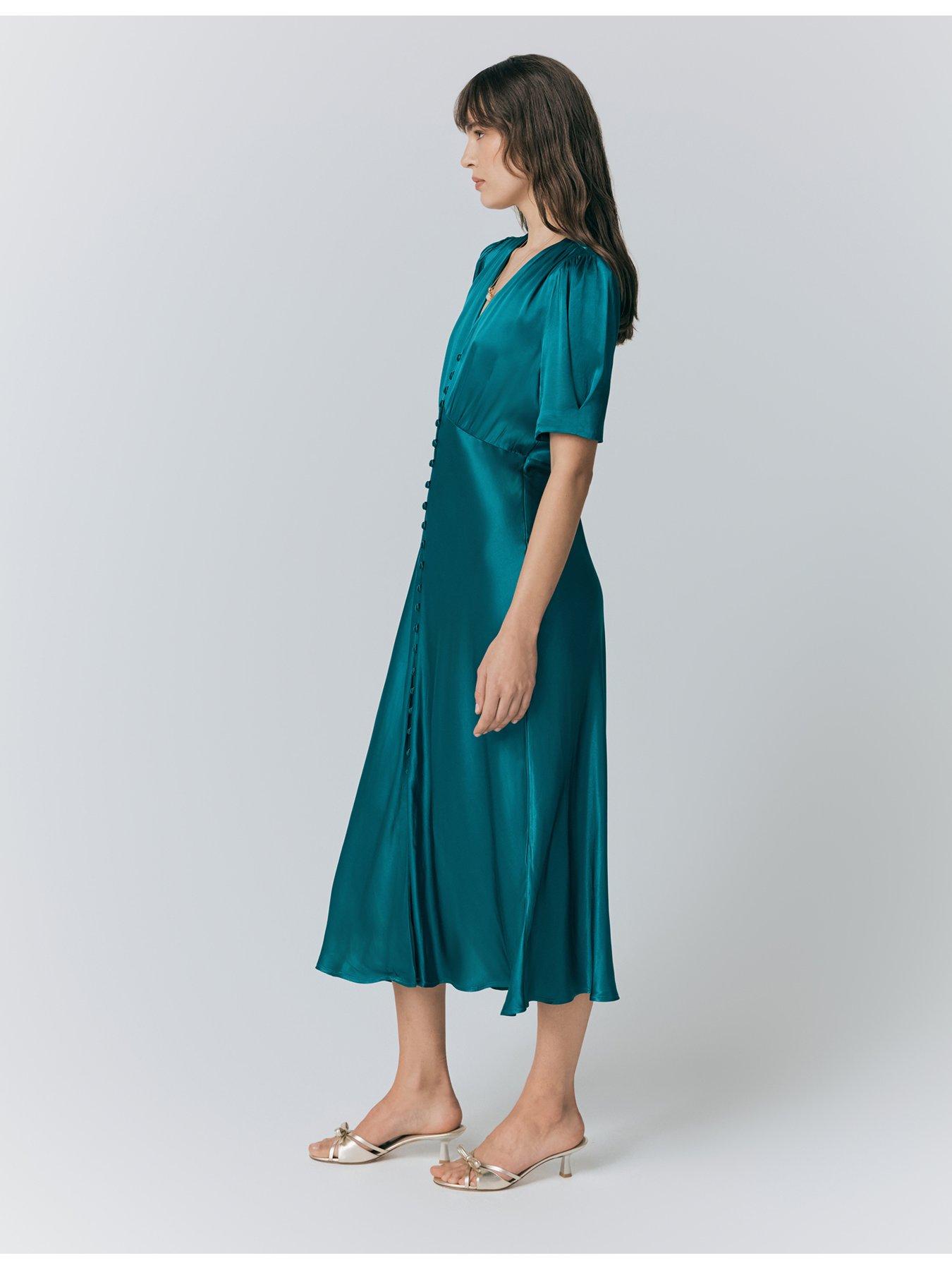 ghost-madison-satin-button-through-dress-emerald-seaback