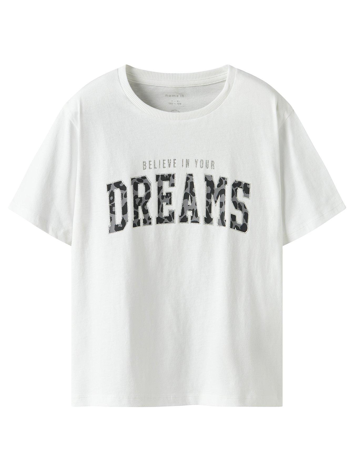 Name It Girls Dreams Short Sleeve T-shirt - Bright White