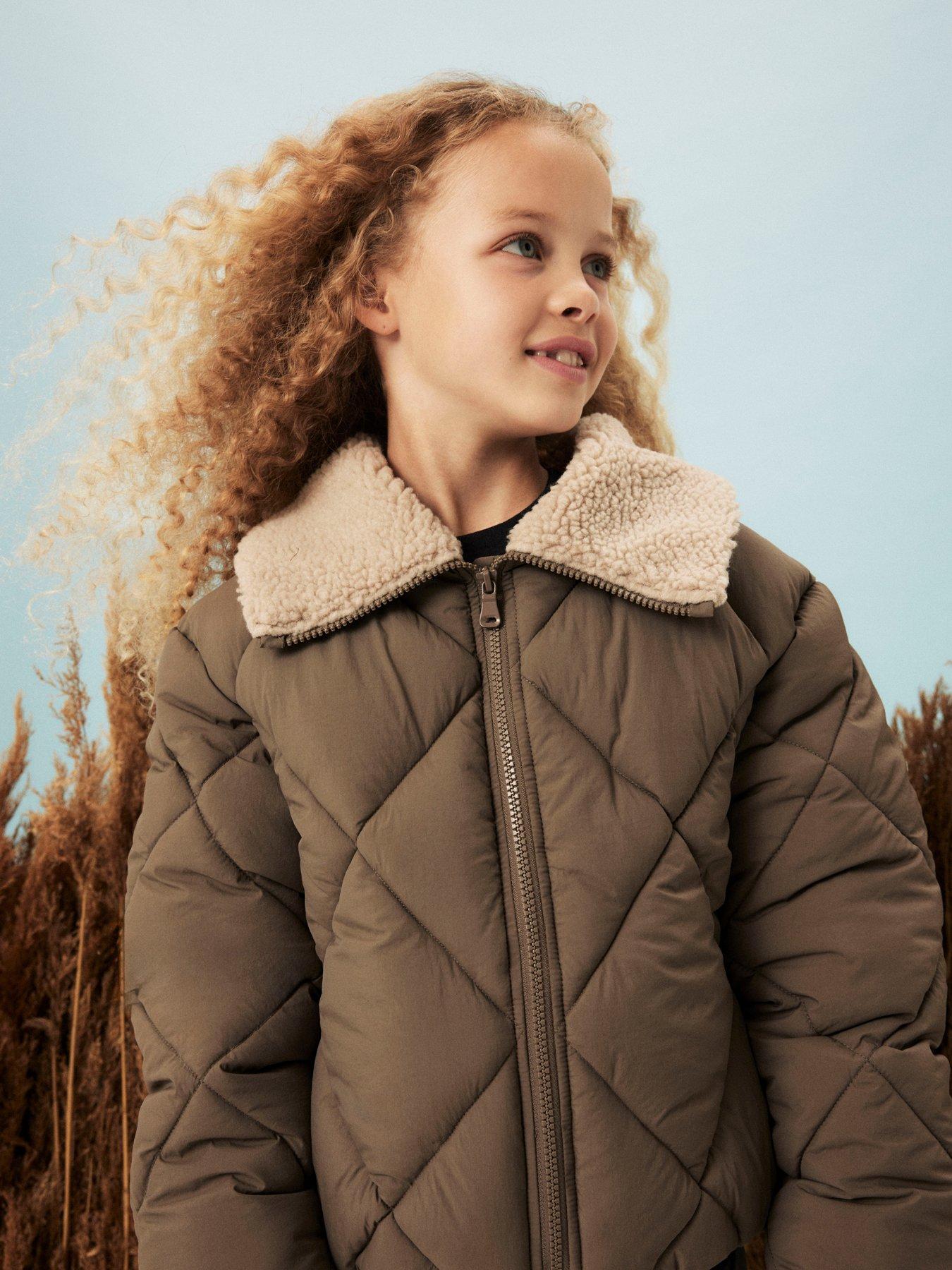 name-it-girls-borg-collar-padded-jacket-brown