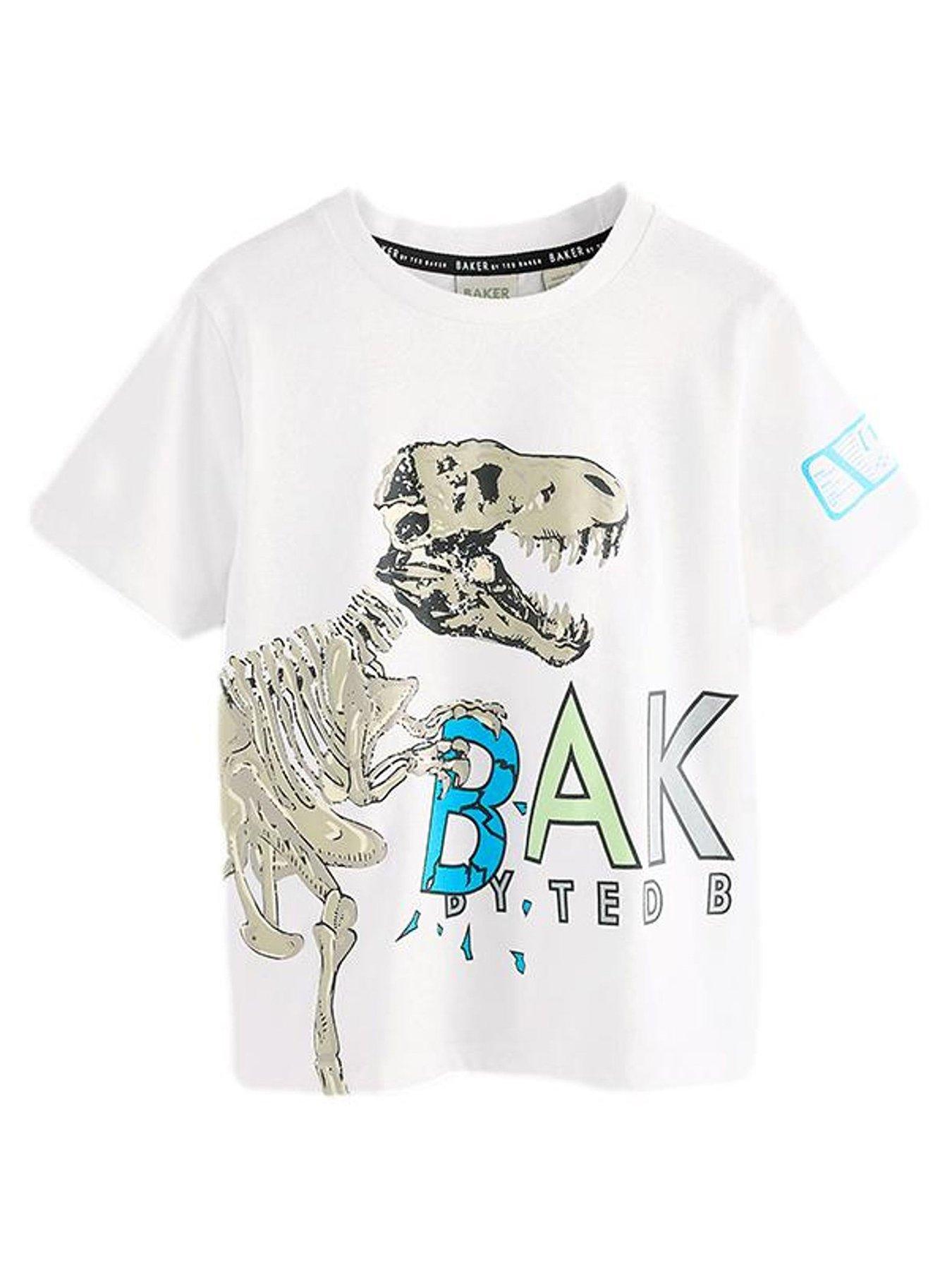 Image of Ted Baker Boys Dinosaur Wrap T-Shirt - White