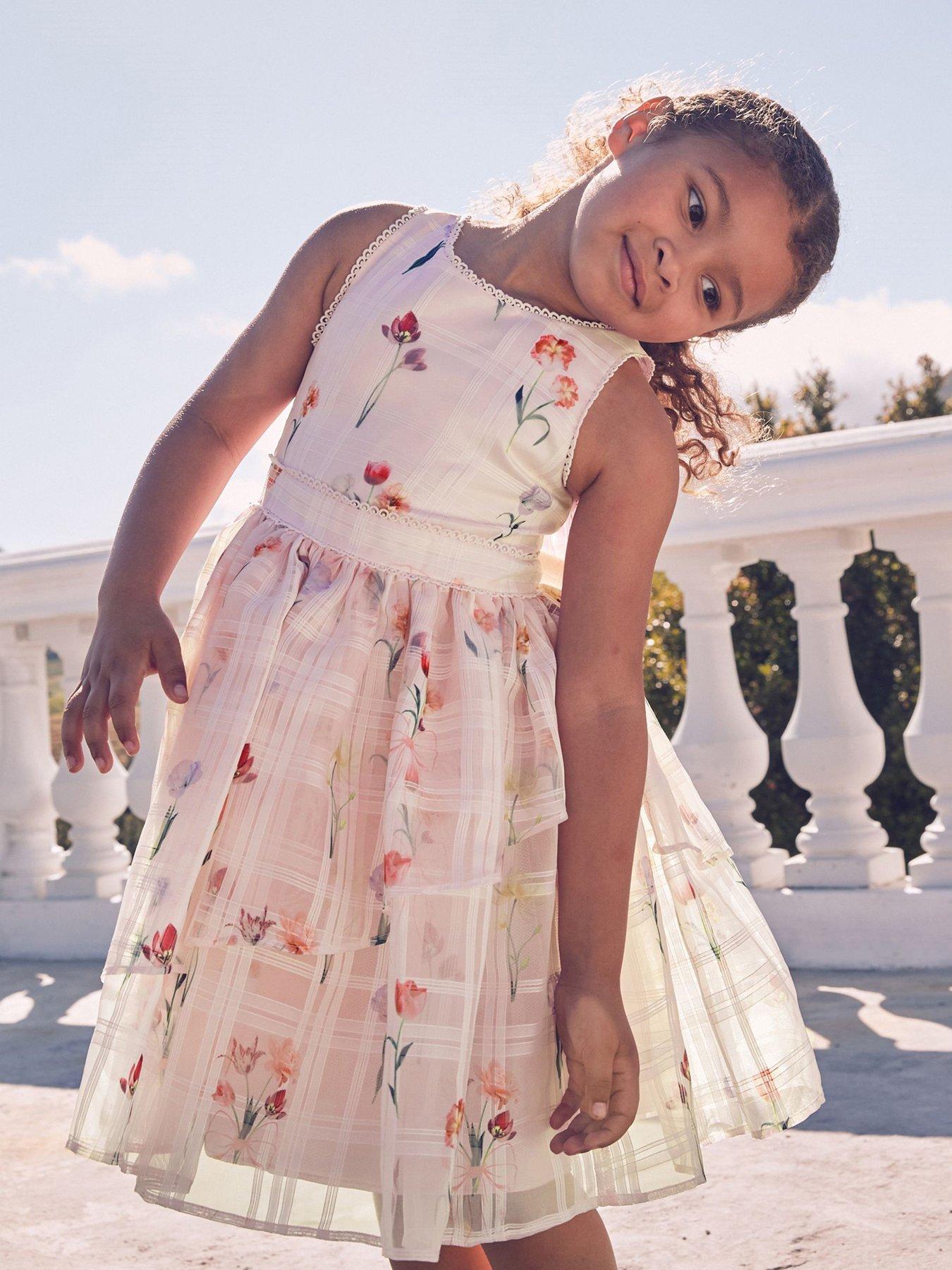 Image 1 of 6 of Ted Baker Bow Dress - Pink