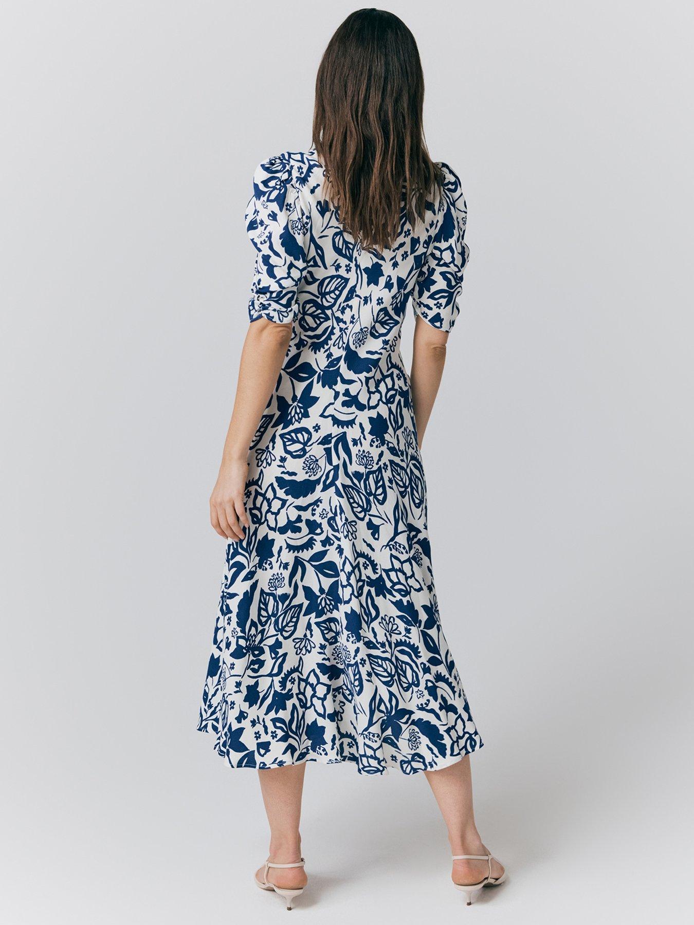 ghost-madi-floral-crepe-midi-tea-dress-navy-abstract-floralstillFront