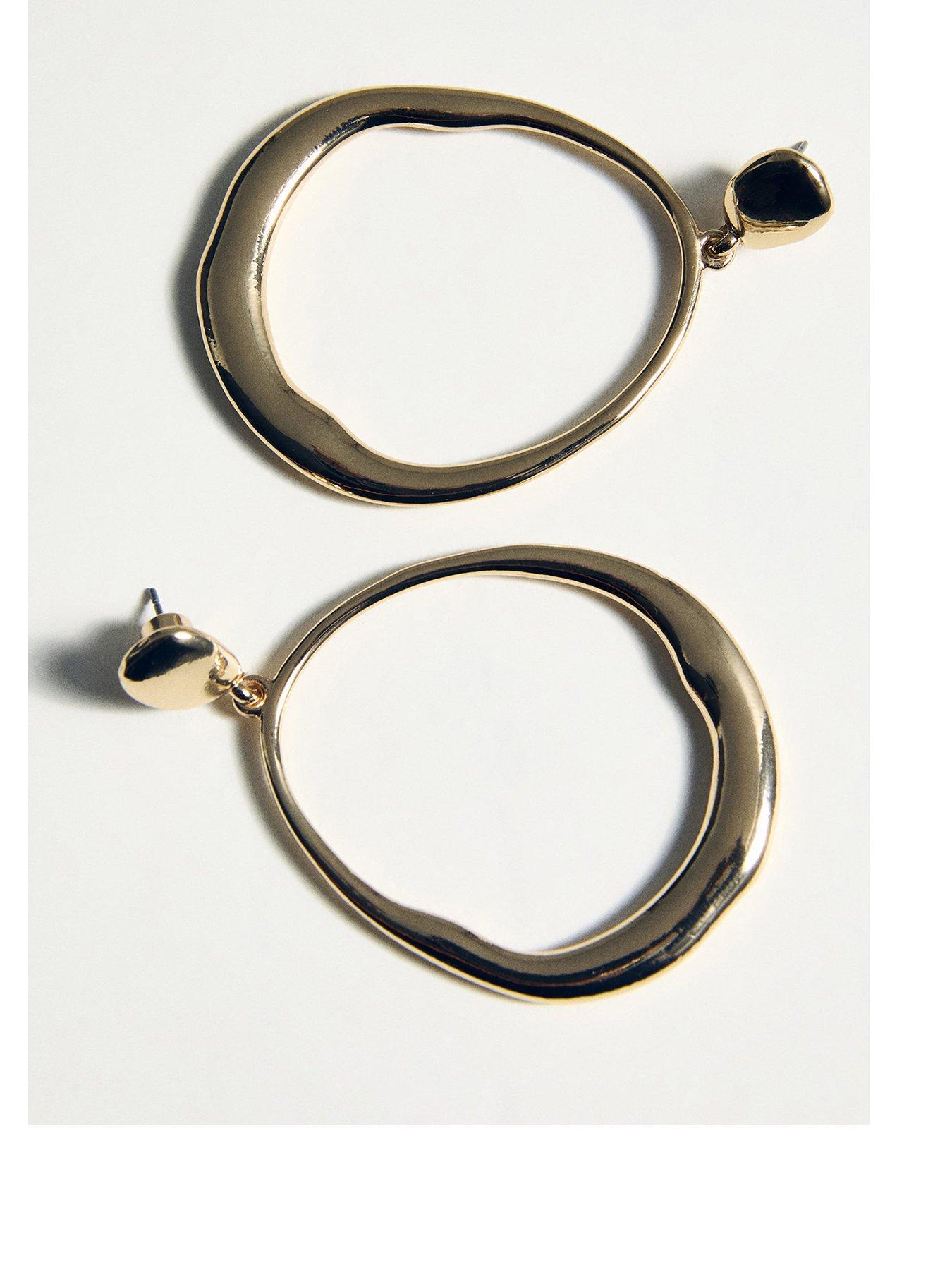 Image 1 of 3 of Mango Hoop Pendant Earrings - Gold