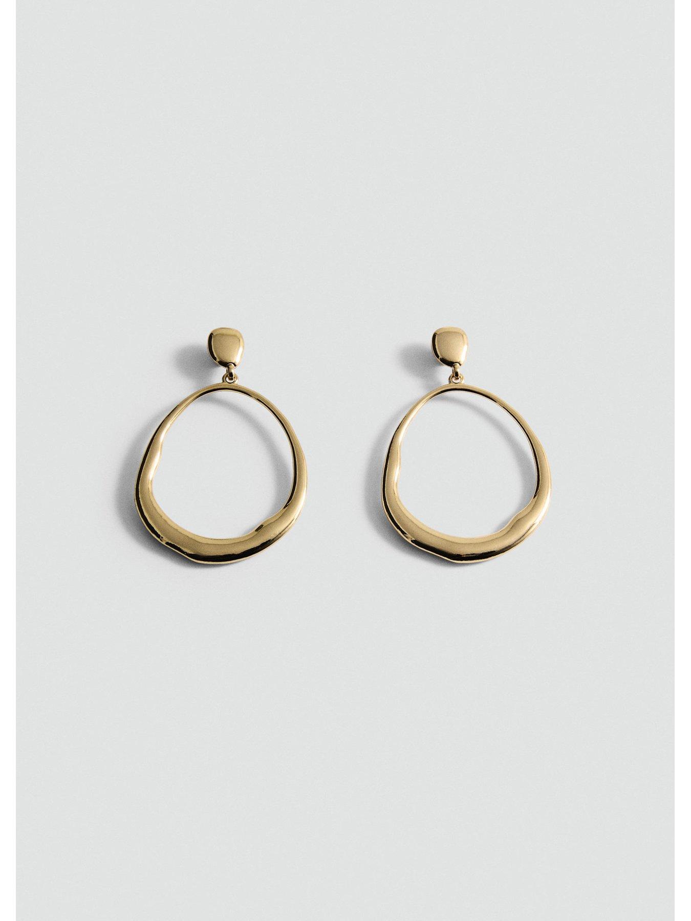 Image 2 of 3 of Mango Hoop Pendant Earrings - Gold