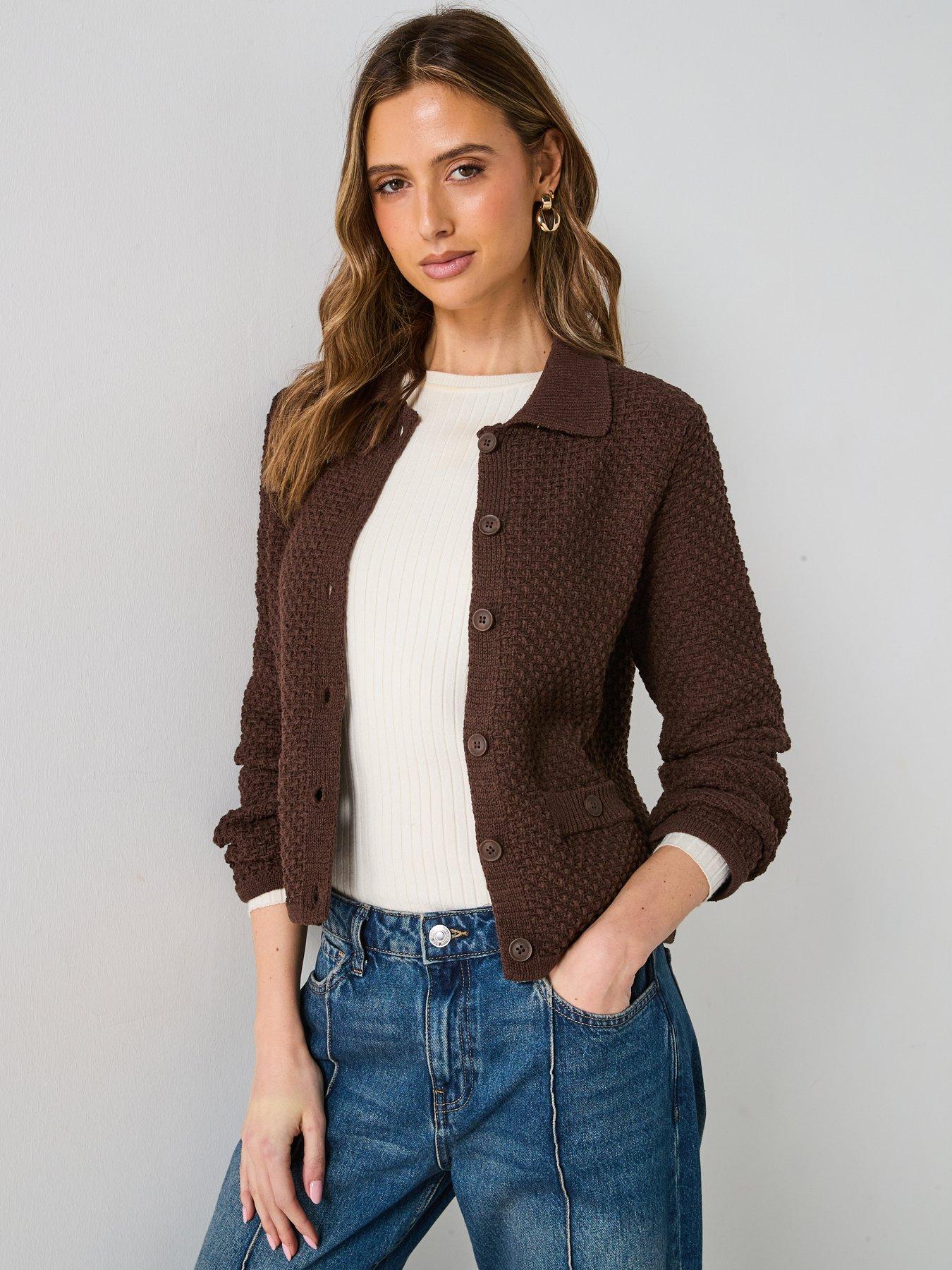 mango-chocolate-brown-knitted-button-cardigan