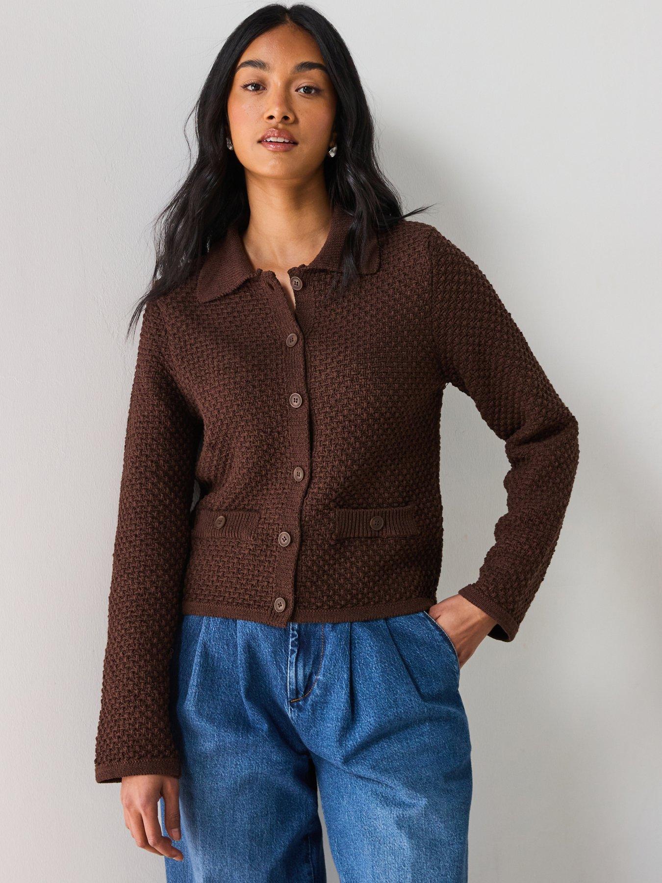 Image 1 of 6 of Mango Polo Neck Knitted Jacket