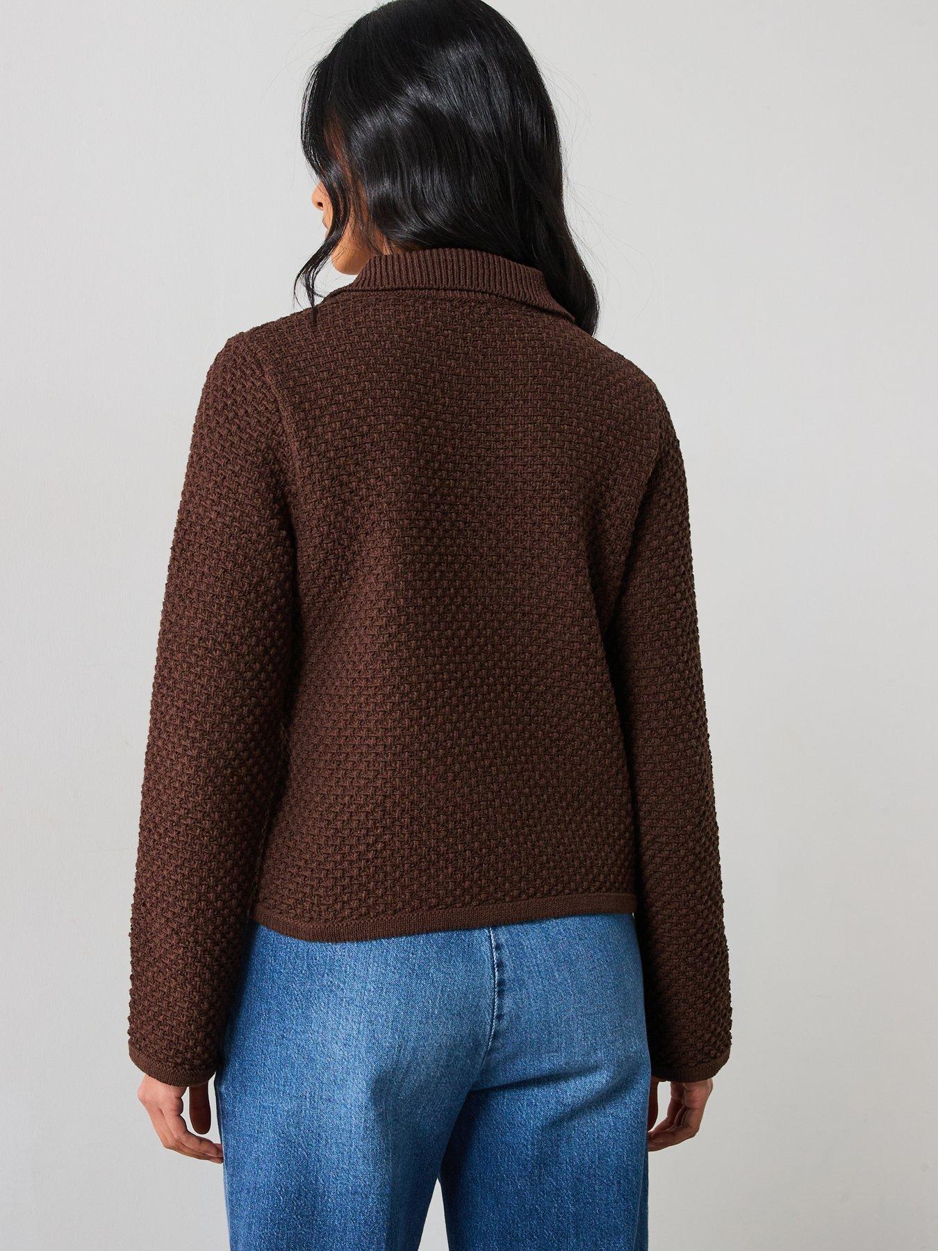 Image 2 of 6 of Mango Polo Neck Knitted Jacket