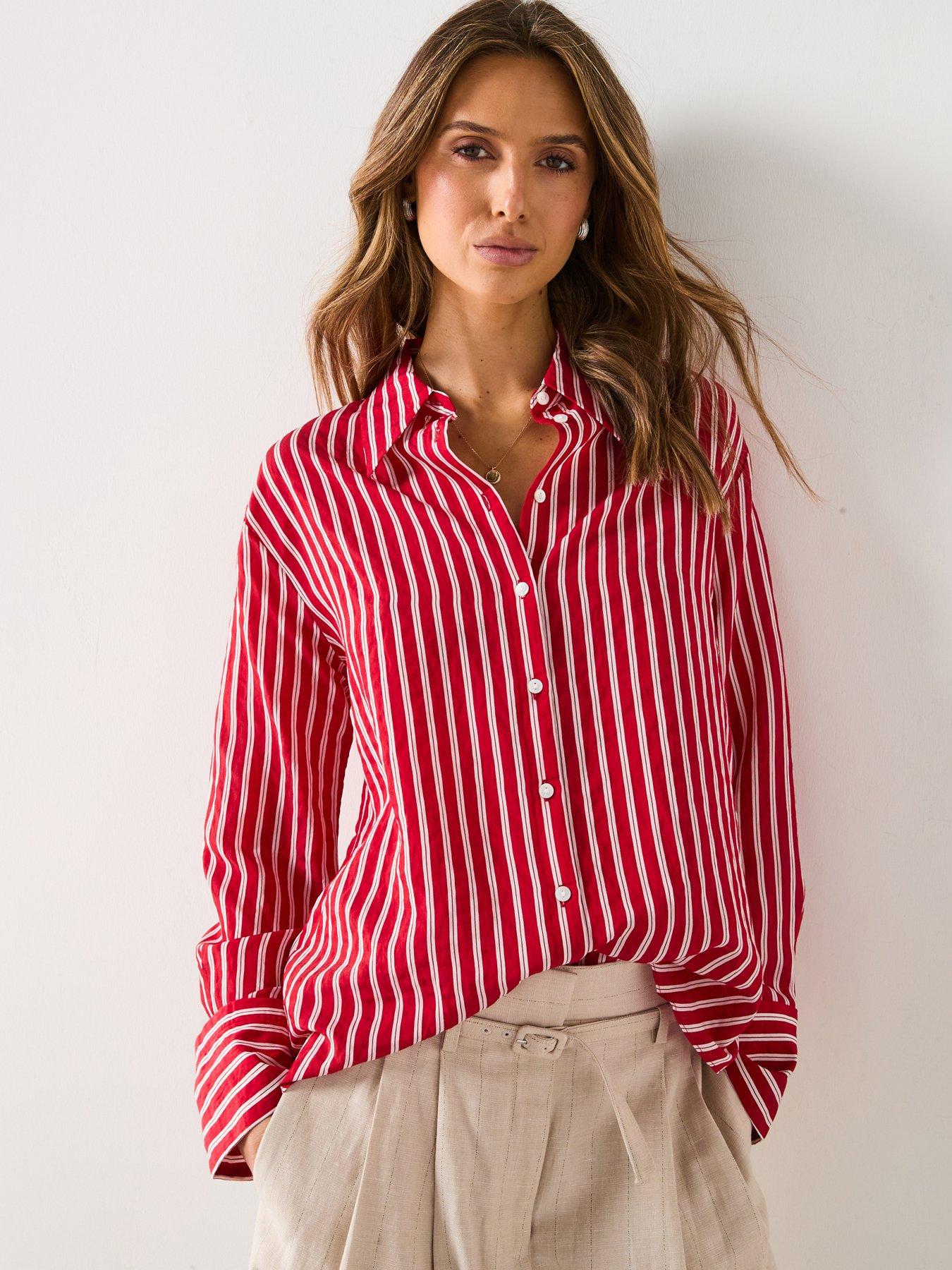 mango-red-striped-shirt