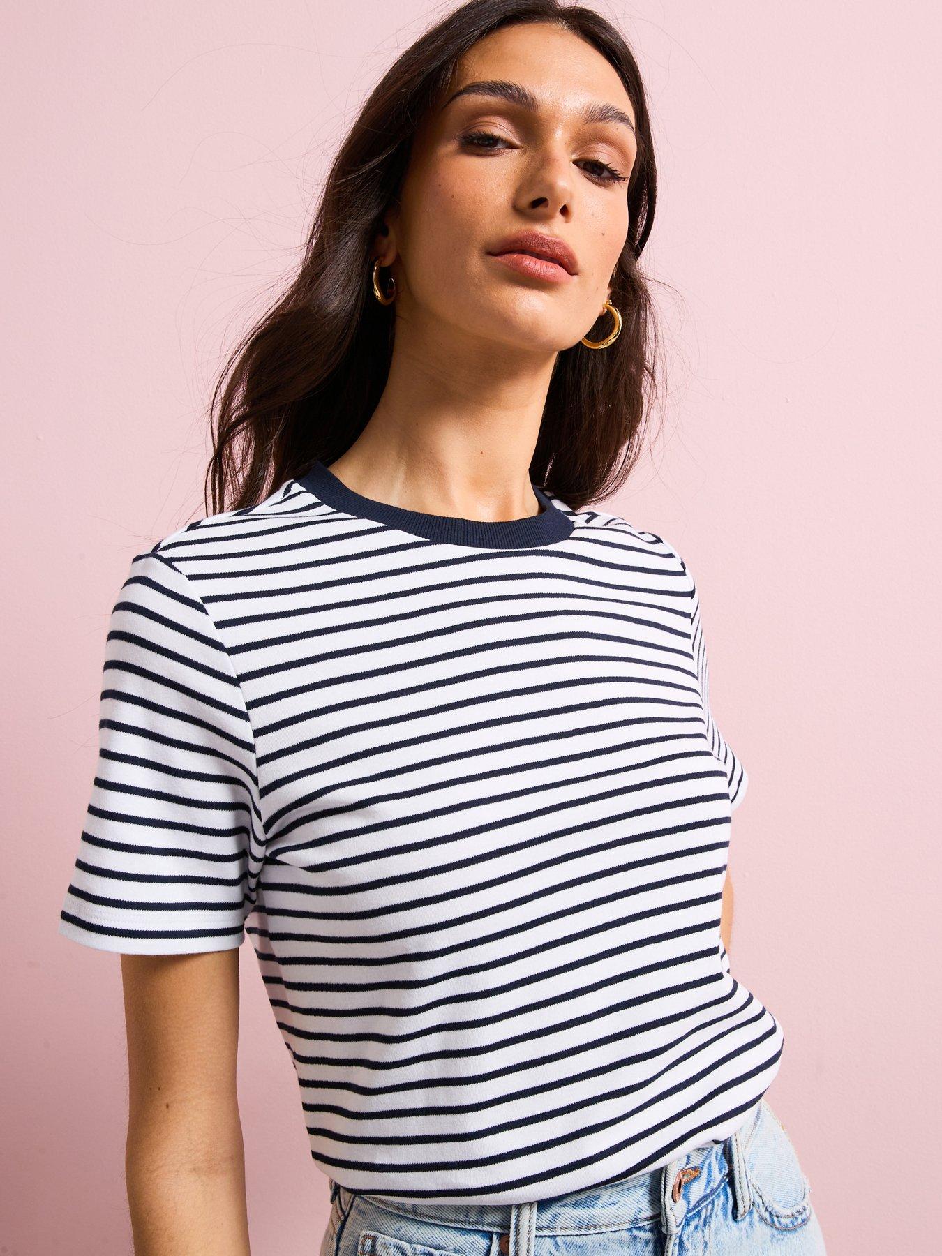 mango-striped-short-sleeved-t-shirt-blue