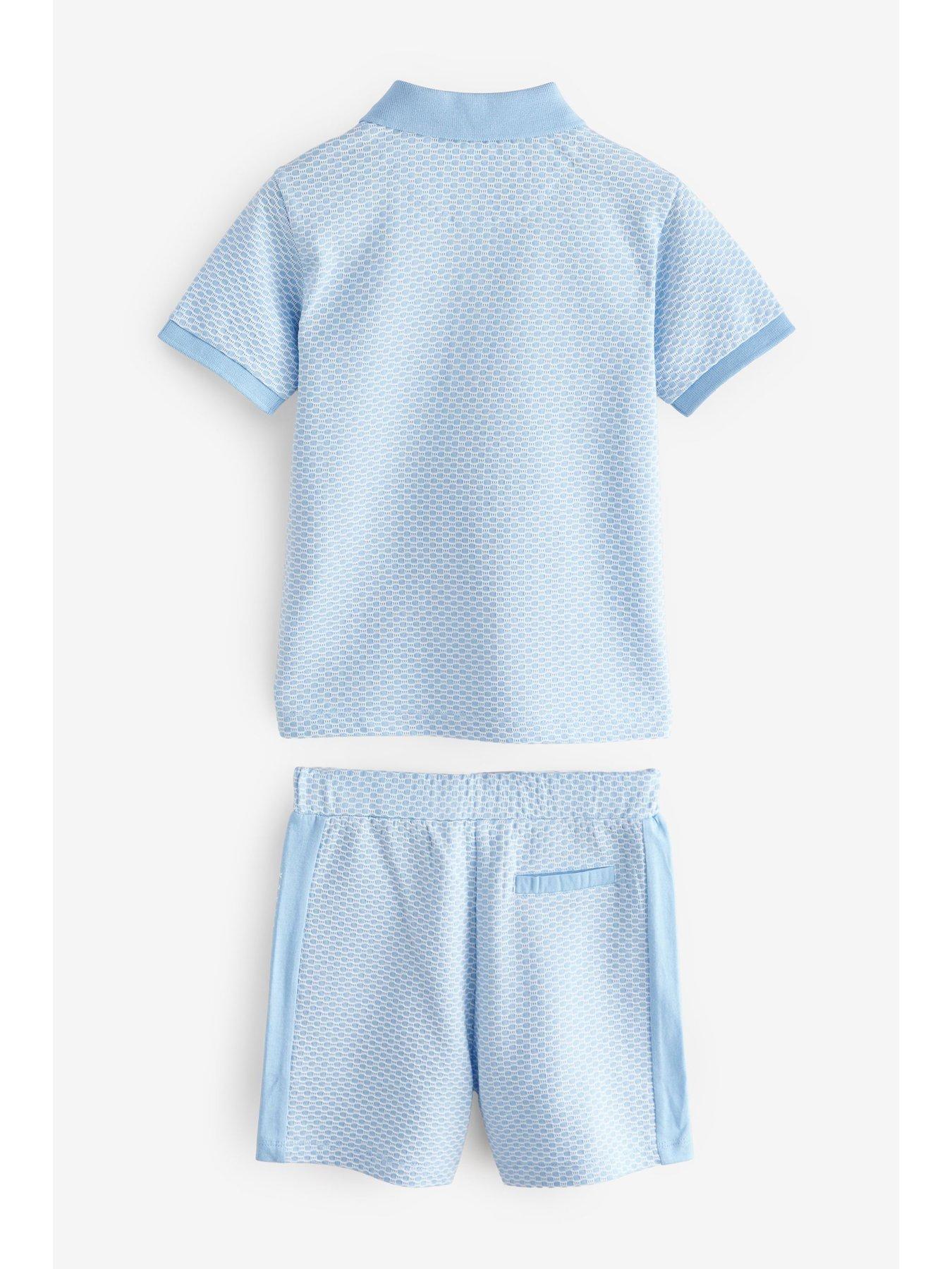 Image 2 of 5 of Ted Baker Polo Top &amp; Short Set - Blue