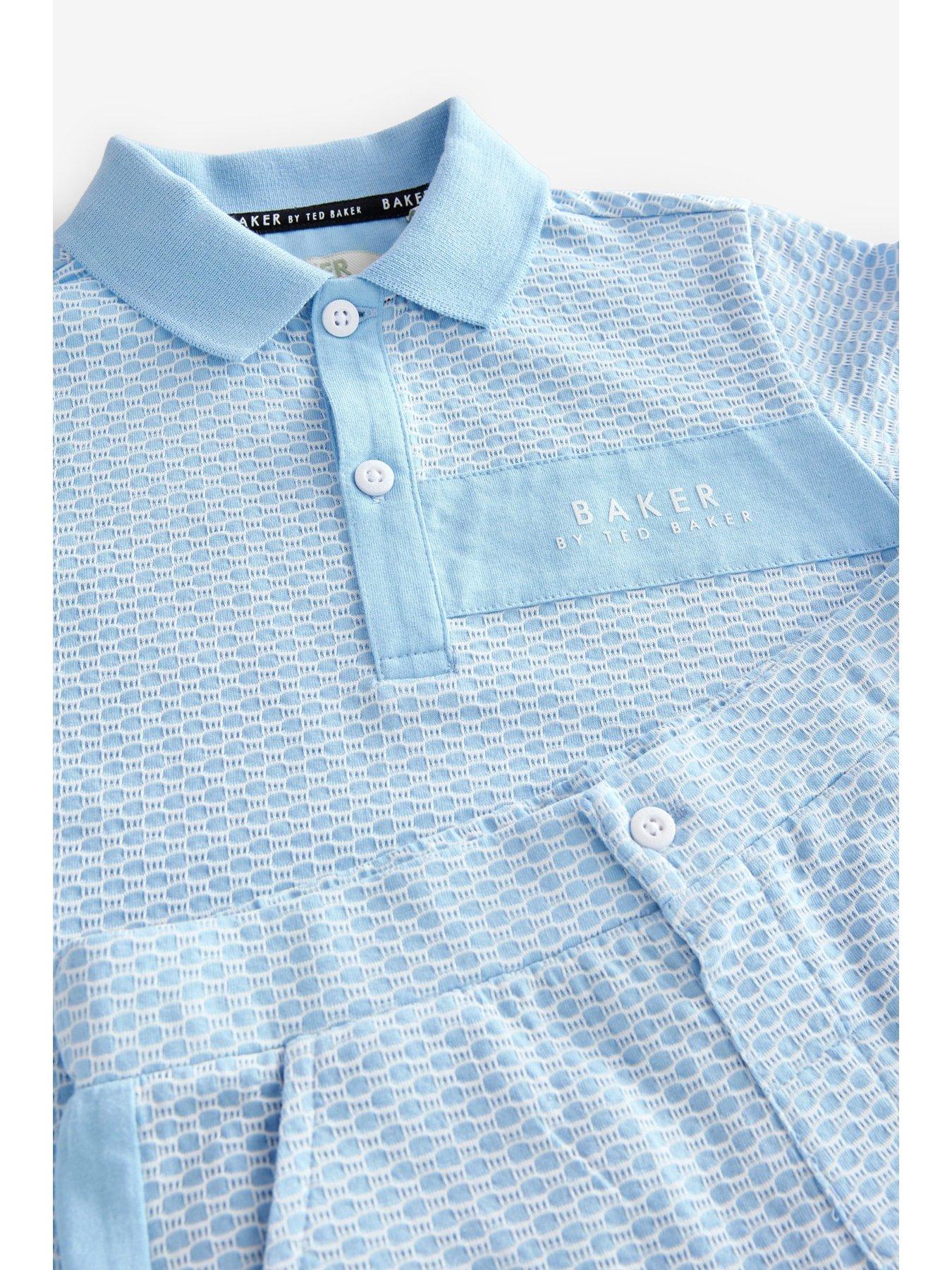 Image 3 of 5 of Ted Baker Polo Top &amp; Short Set - Blue