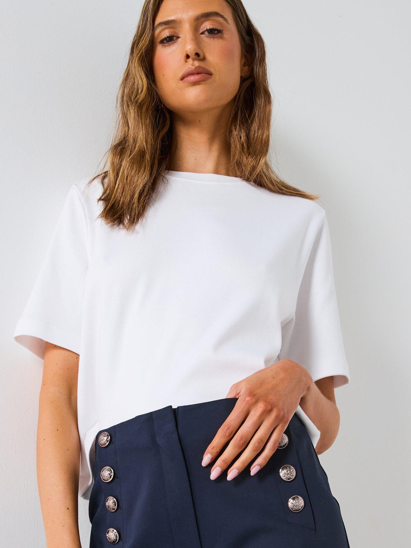 Image 6 of 6 of Mango Straight Trousers With Jewel Buttons
