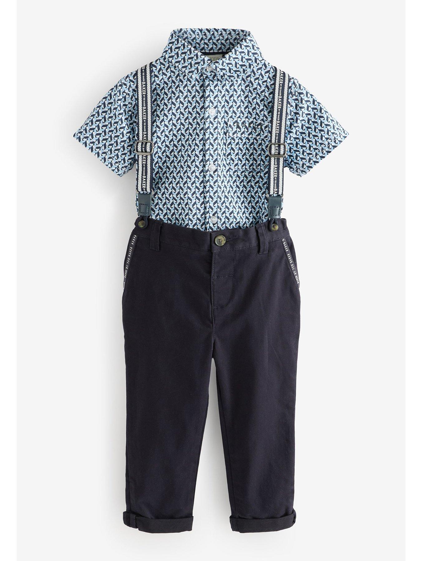 undefined Boys Shirt And Trouser Set - Navy
