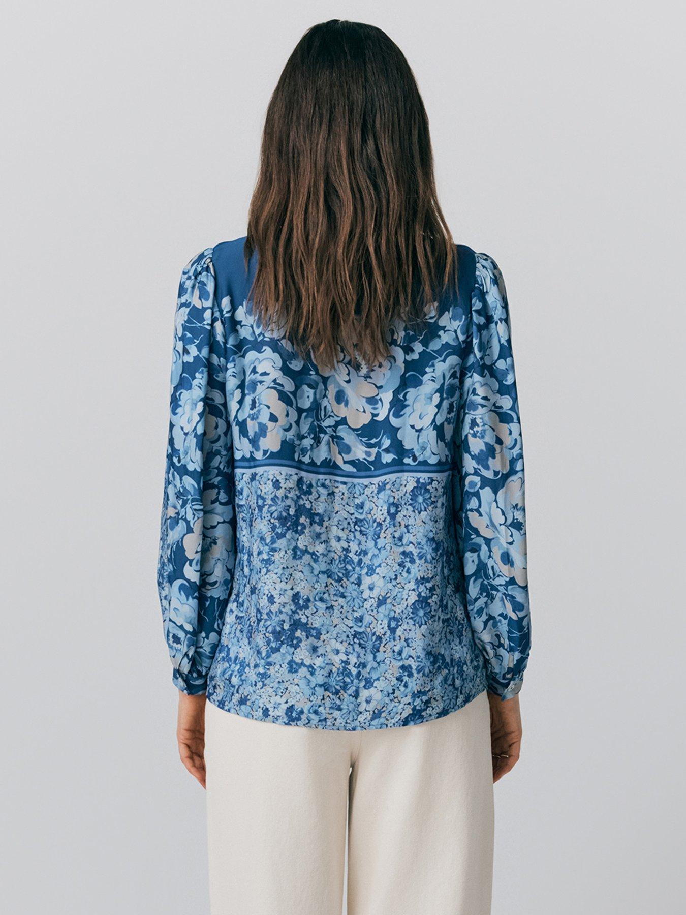 Image 2 of 5 of Ghost Josie Placement Floral Blouse - Blue Dusty Floral