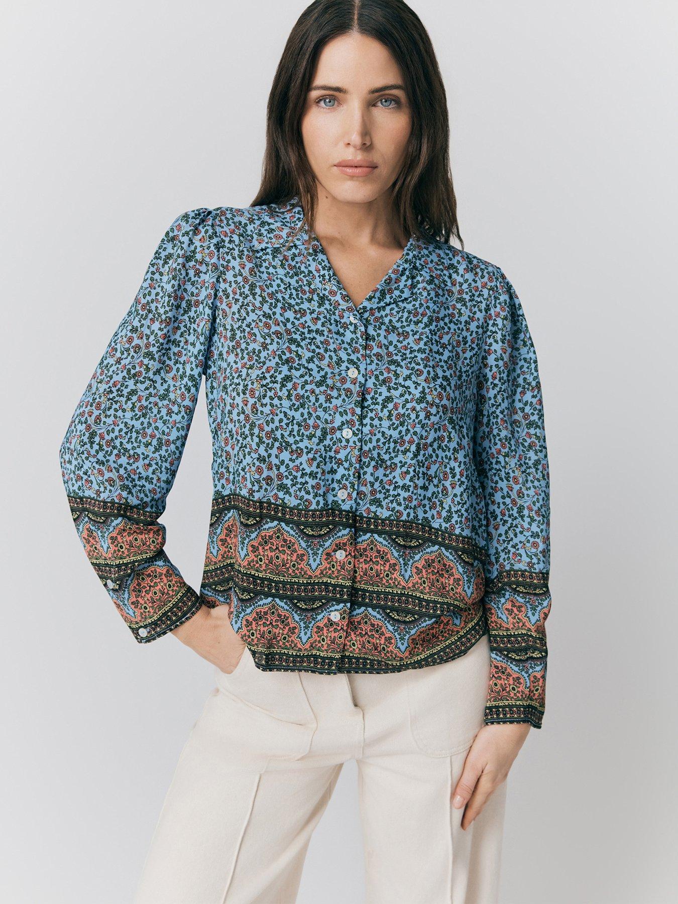 ghost-lana-border-print-button-through-blouse-blue-bandana-floral