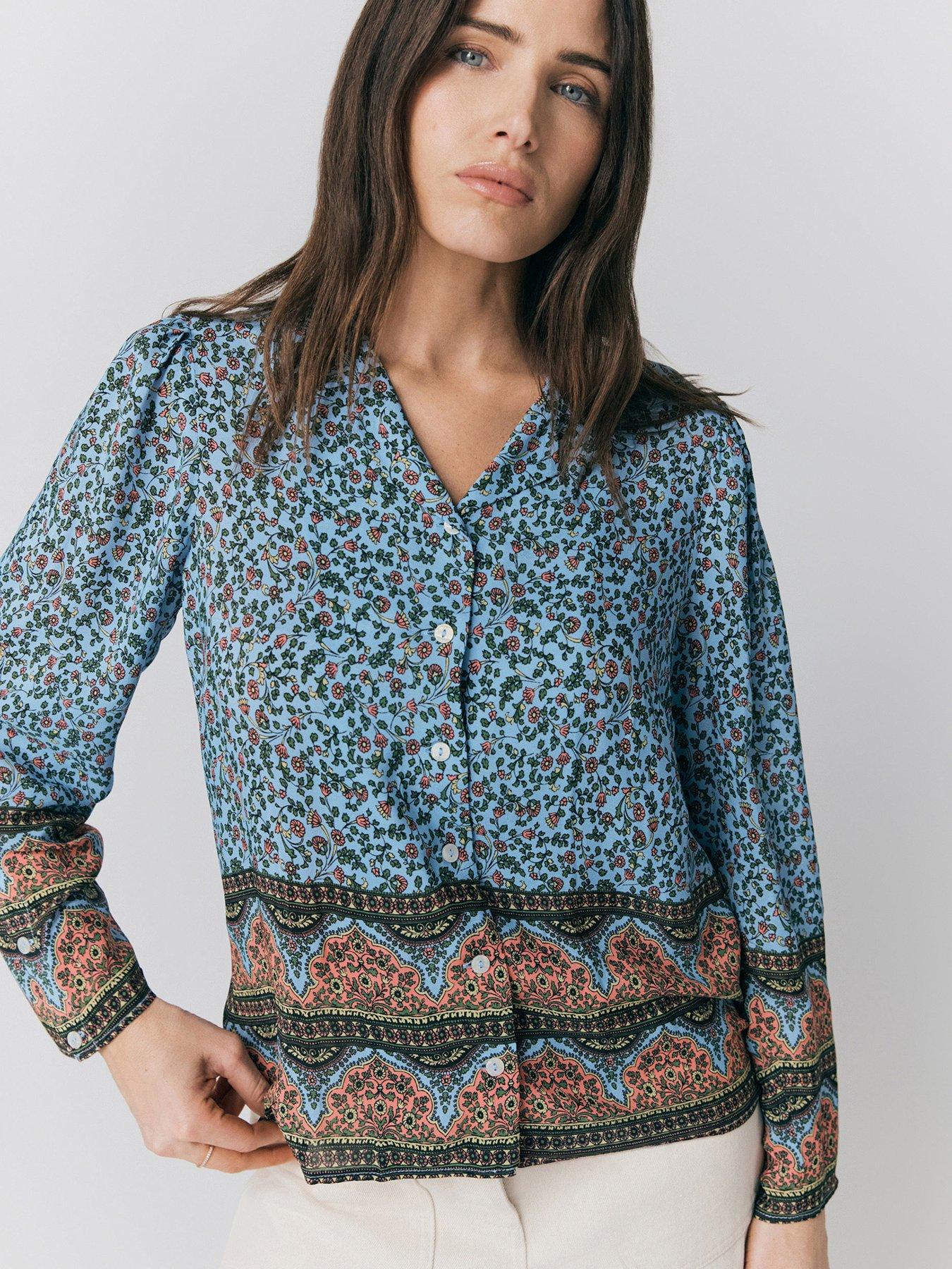 ghost-lana-border-print-button-through-blouse-blue-bandana-floralback