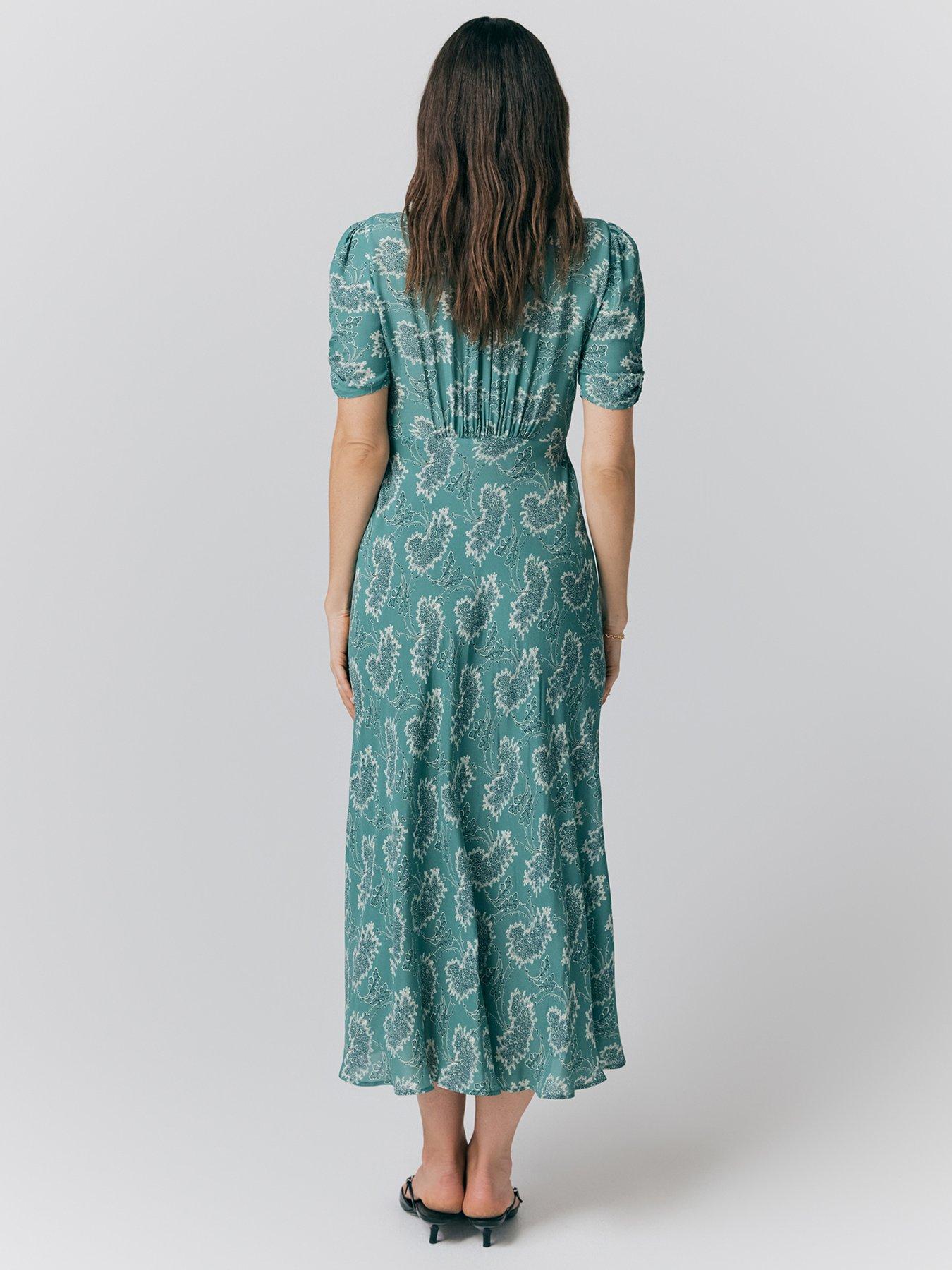 ghost-flo-floral-midi-tea-dress-green-floralstillFront