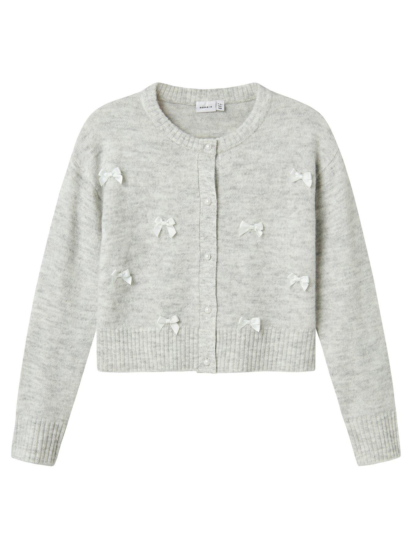 name-it-girls-bow-knitted-cardigan-light-grey-melange
