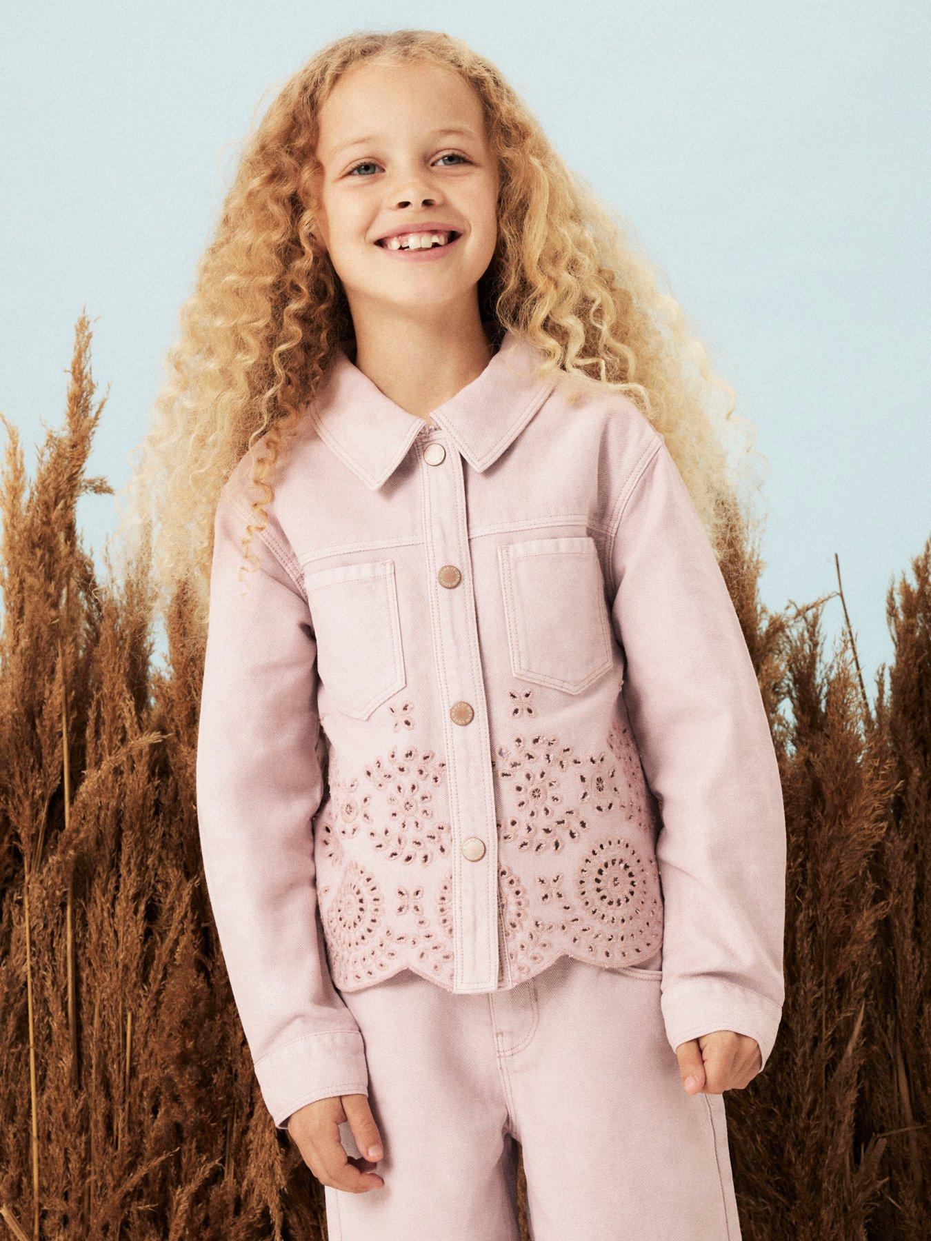 Name It Girls Cutwork Denim Jacket - Burnished Lilac