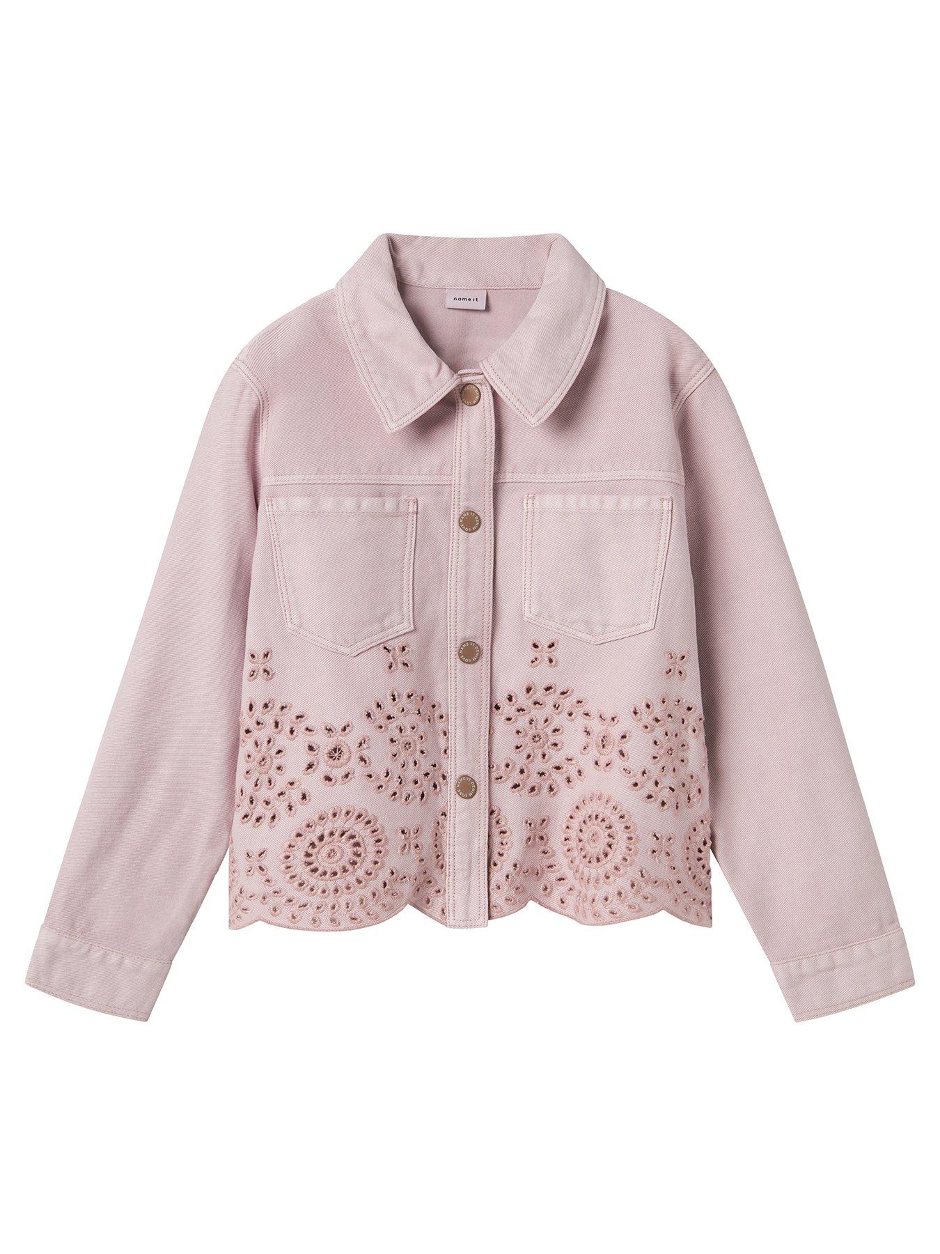 Image 2 of 4 of Name It Girls Cutwork Denim Jacket - Burnished Lilac