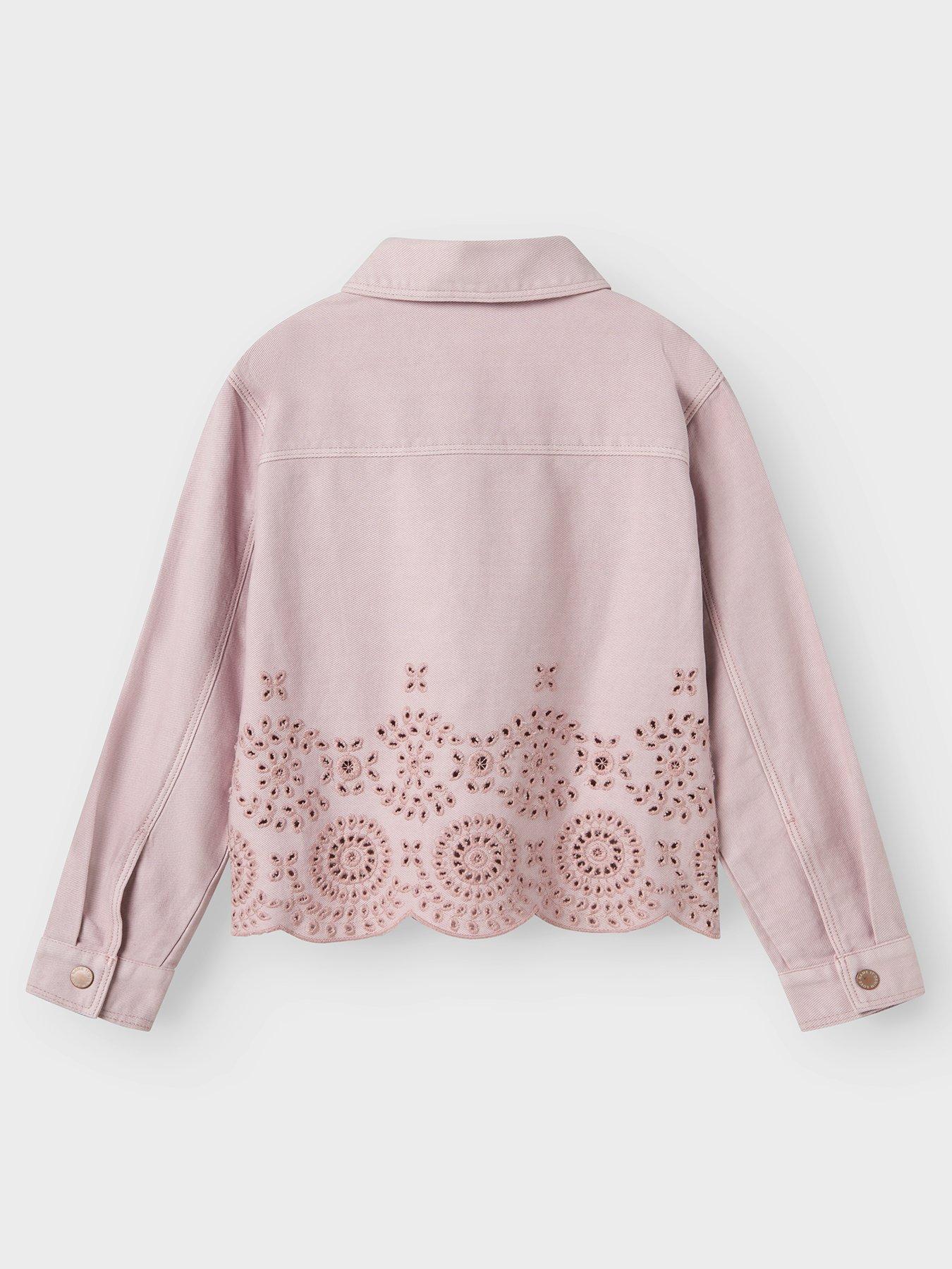 Image 3 of 4 of Name It Girls Cutwork Denim Jacket - Burnished Lilac