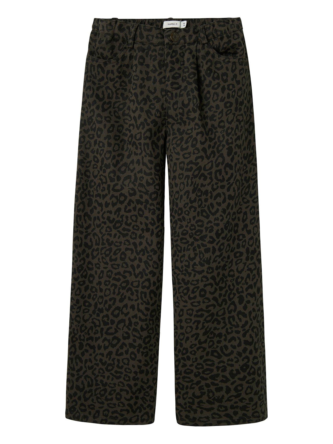 Name It Girls Leopard Print Jeans - Mockingbird Leo