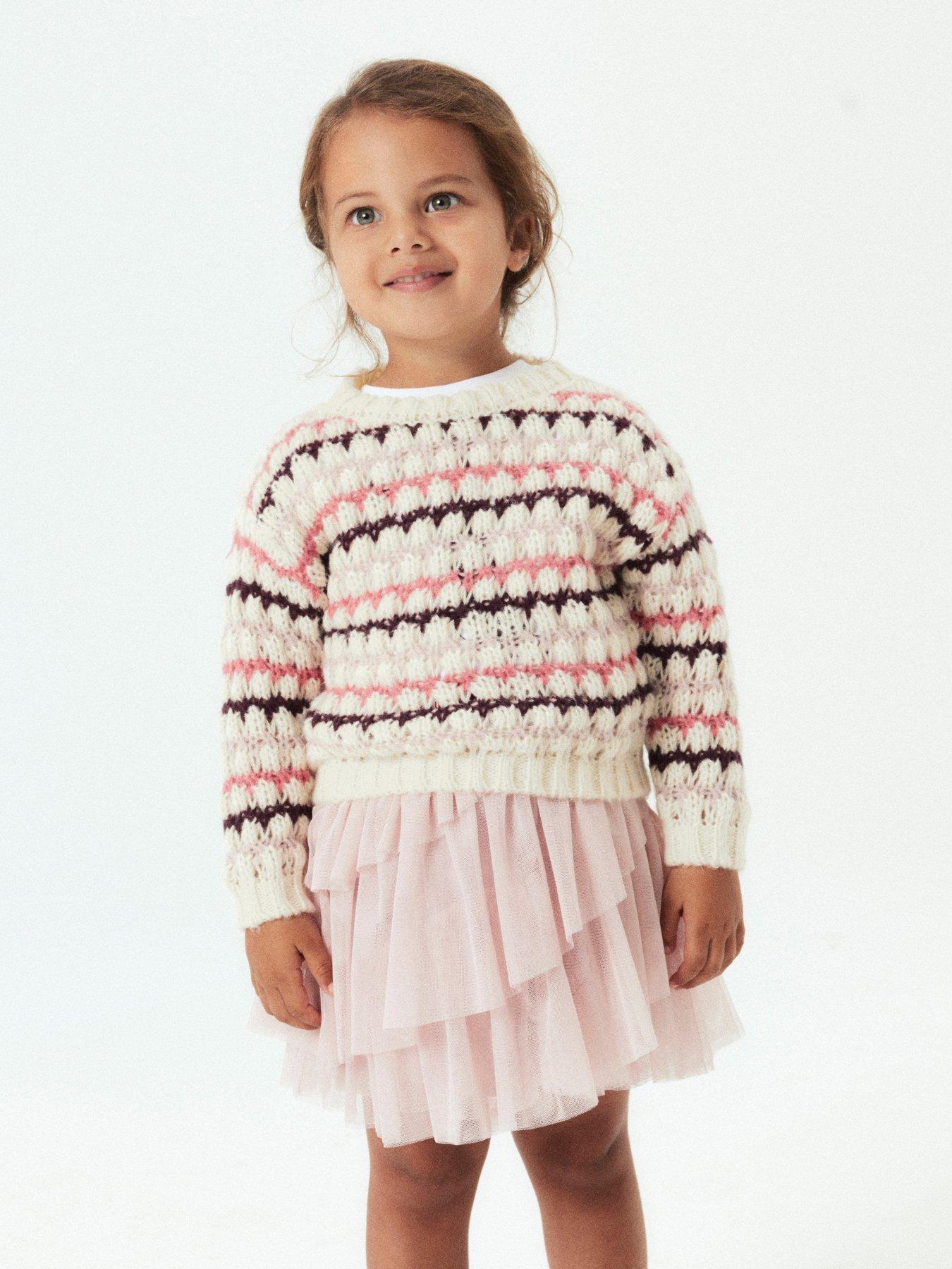 Name It Mini Girls Chunky Knitted Jumper - Peyote - Multi