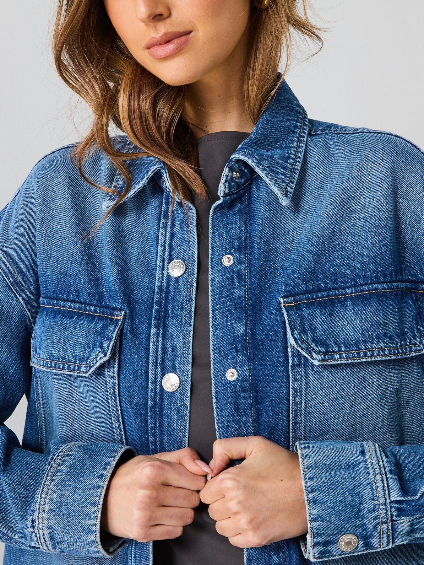 Image 5 of 6 of Mango Denim Overshirt Pockets - Blue