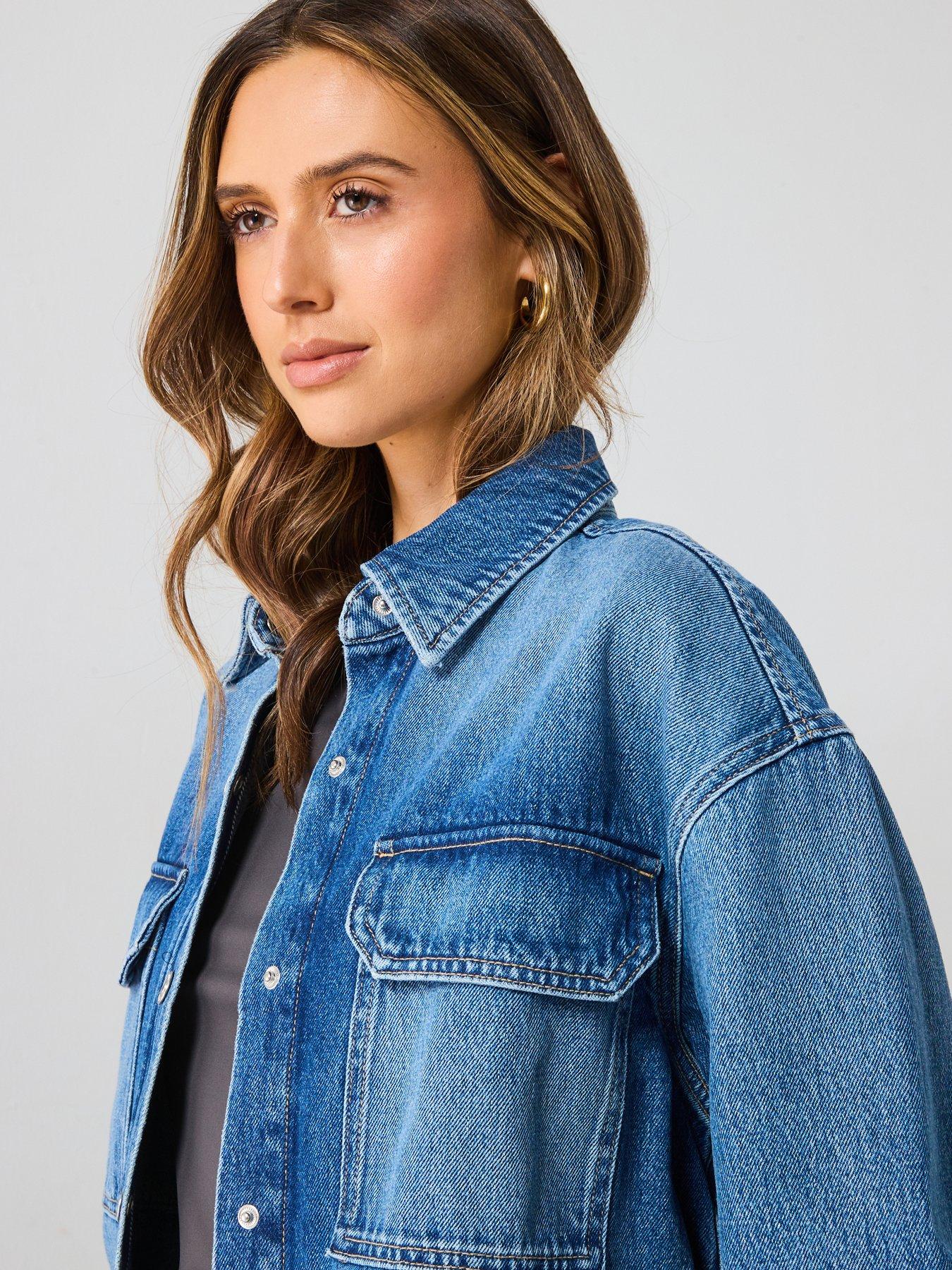 Image 6 of 6 of Mango Denim Overshirt Pockets - Blue