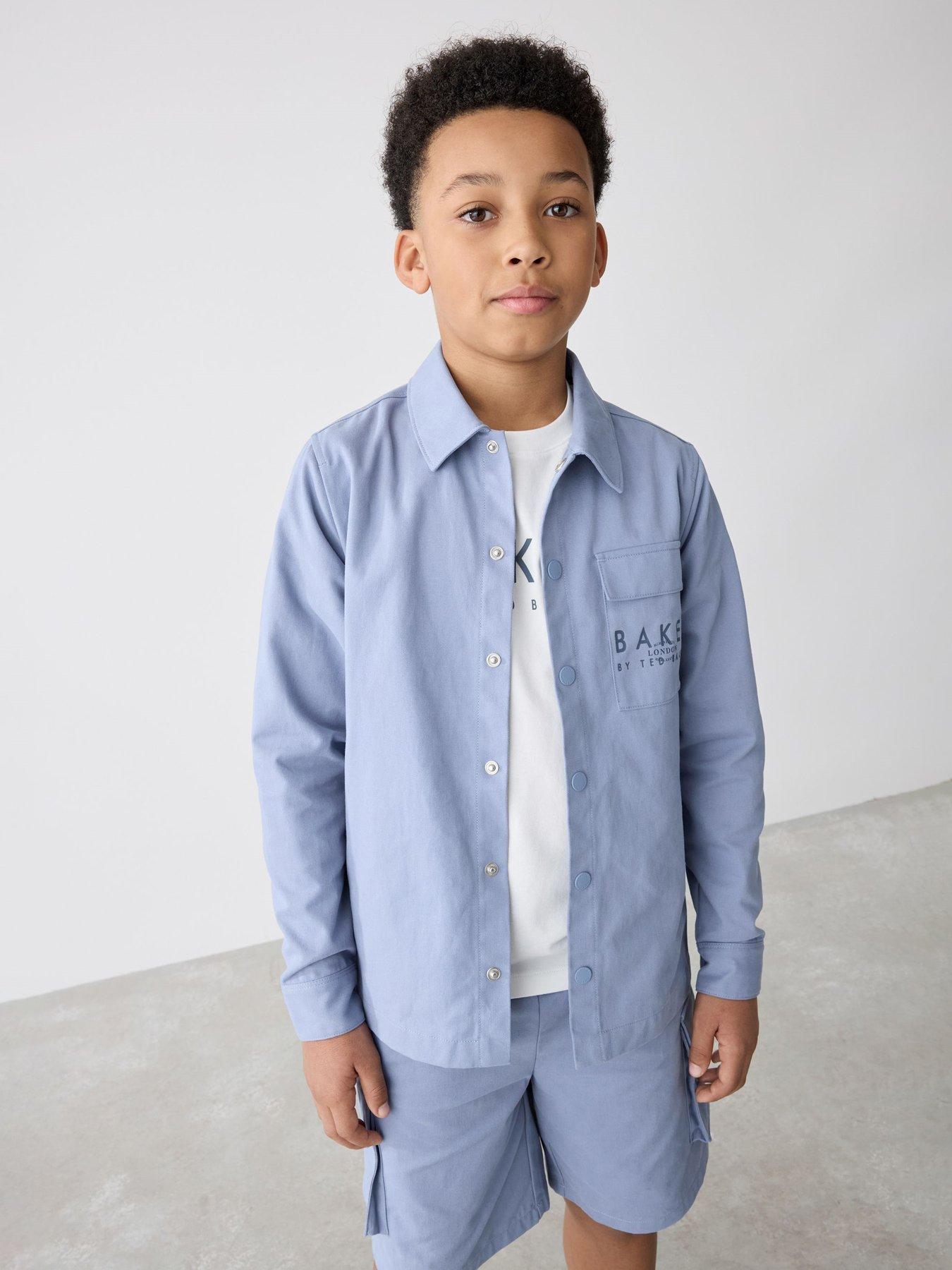 Image 1 of 6 of Ted Baker Boys Shacket & Tshirt Set - Blue