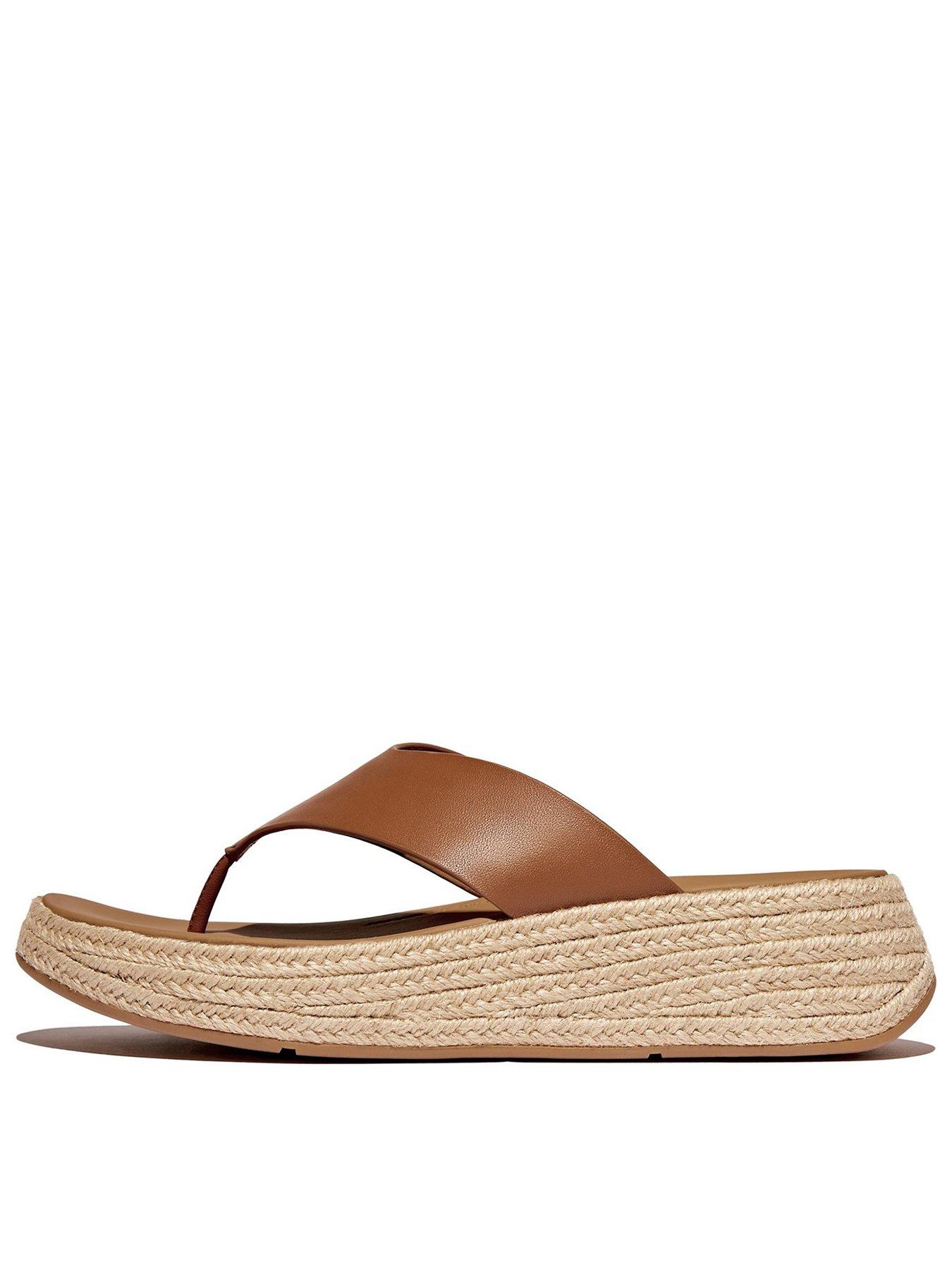 Image of FitFlop F-mode Toe Post Espadrille - Deep Tan