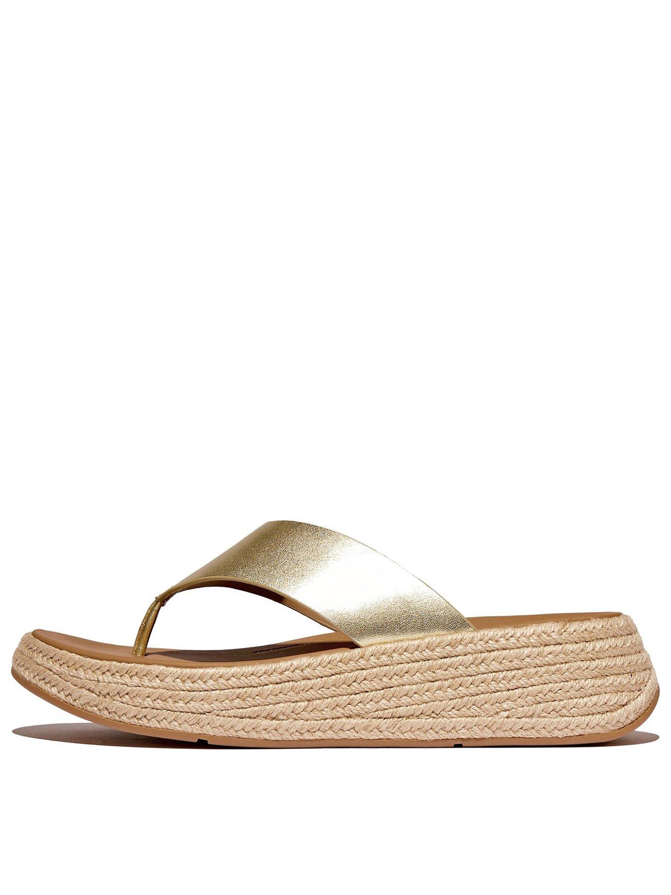 FitFlop F-mode Toe Post Espadrille - Platino