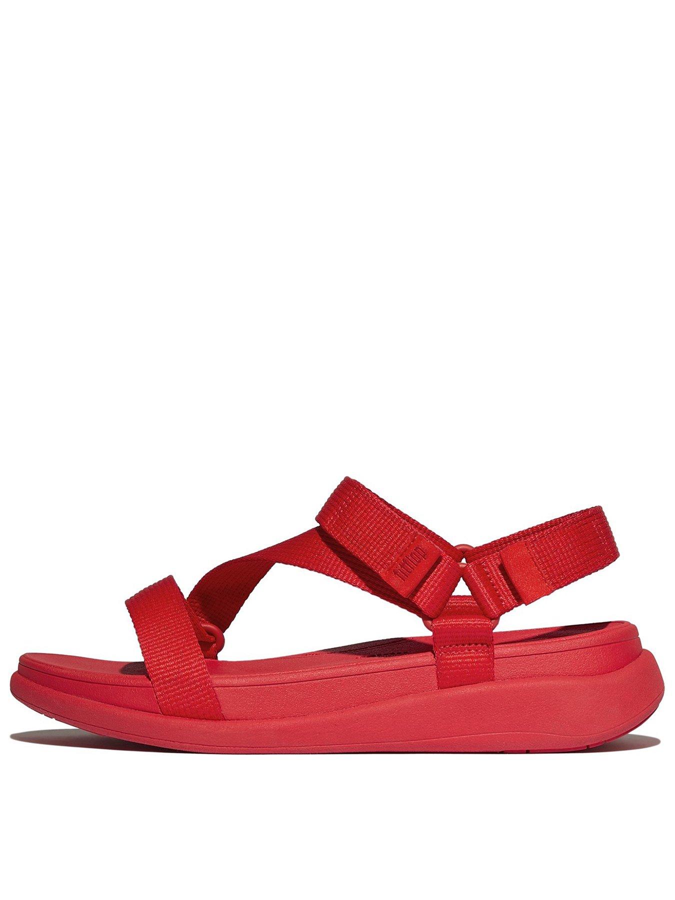 FitFlop F-mode Go Z Strap Sandal - Webbing - Red