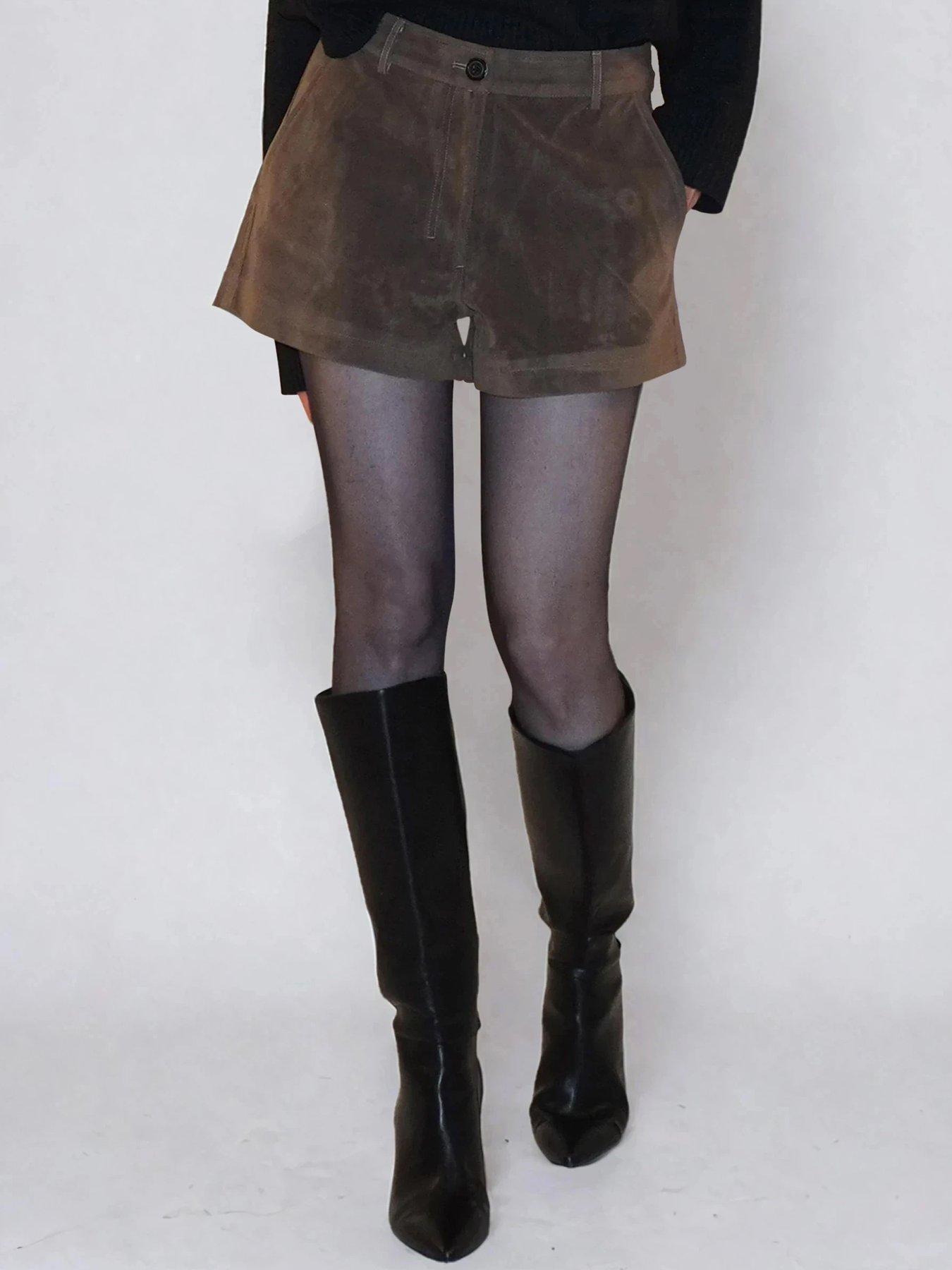 Religion Galaxy Suede Shorts - Brown