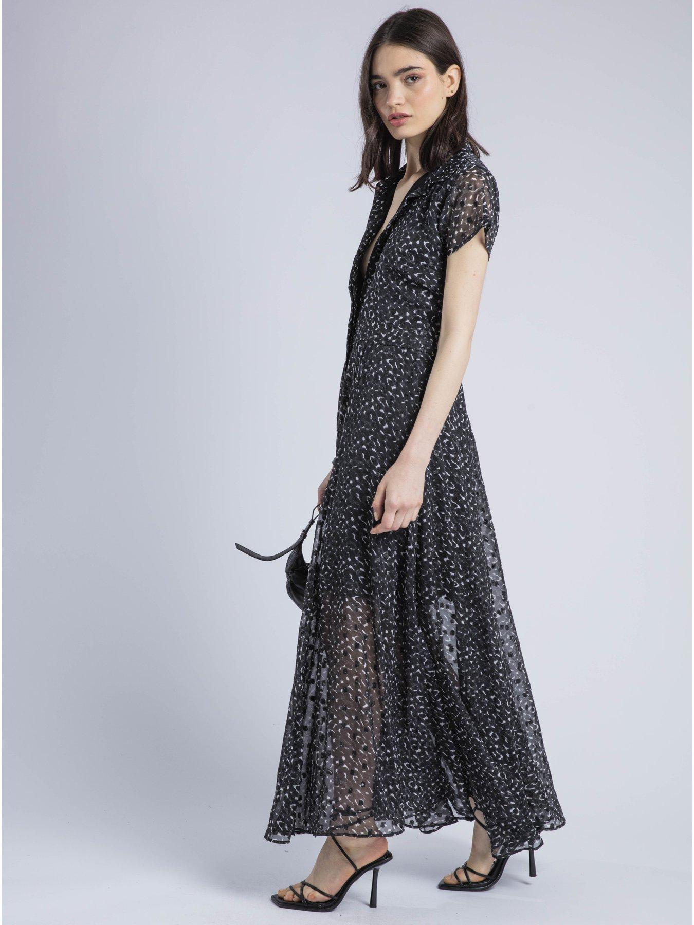 Image 2 of 5 of Religion Decoy Full Skirt Polka Dot Maxi Dress - Black