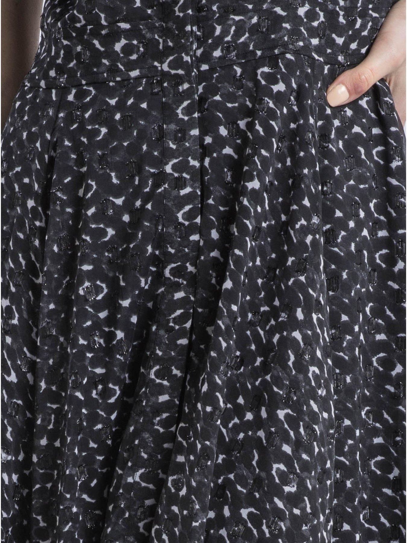 Image 5 of 5 of Religion Decoy Full Skirt Polka Dot Maxi Dress - Black