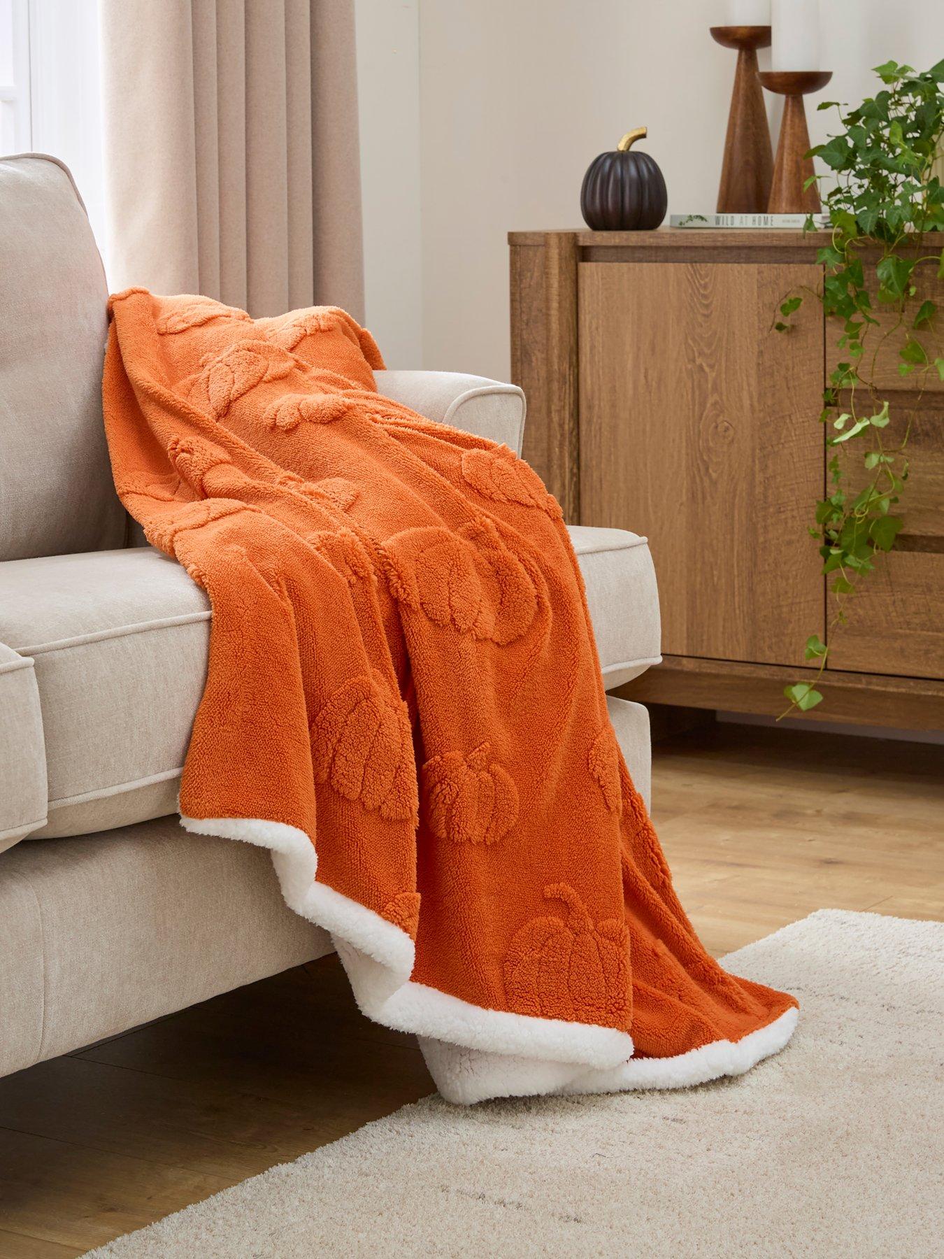 Very Home Pumpkin Fleece Throw 150x200cm