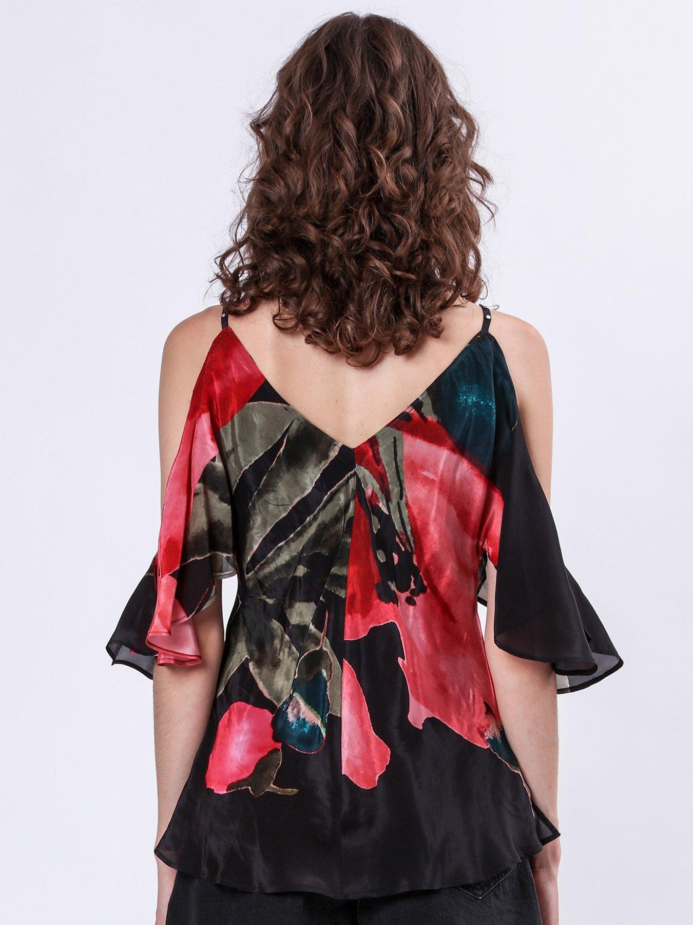 Image 2 of 5 of Religion Ametrine Floral Naked Shoulder Top - Pink