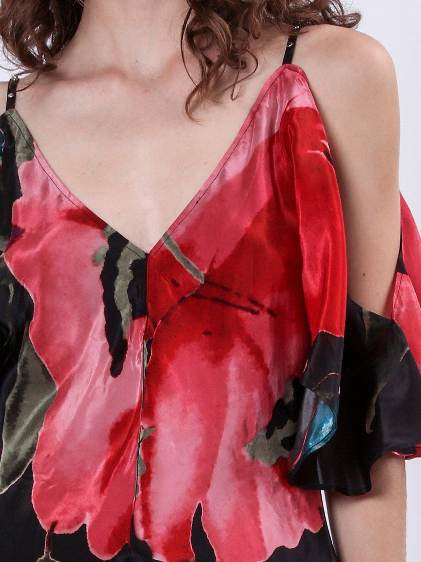 Image 5 of 5 of Religion Ametrine Floral Naked Shoulder Top - Pink