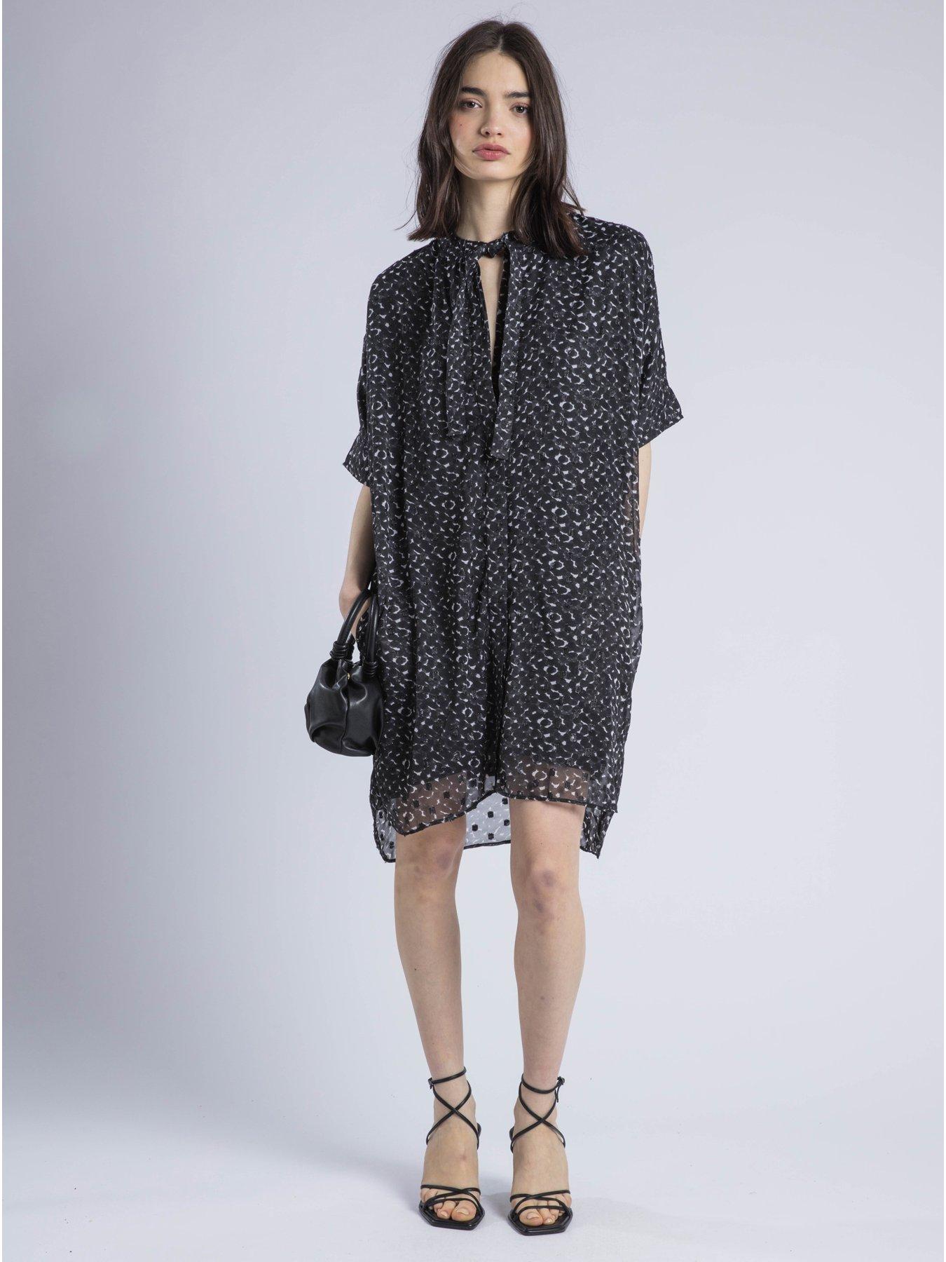 religion-decoy-neck-tie-tunic-dress-multi